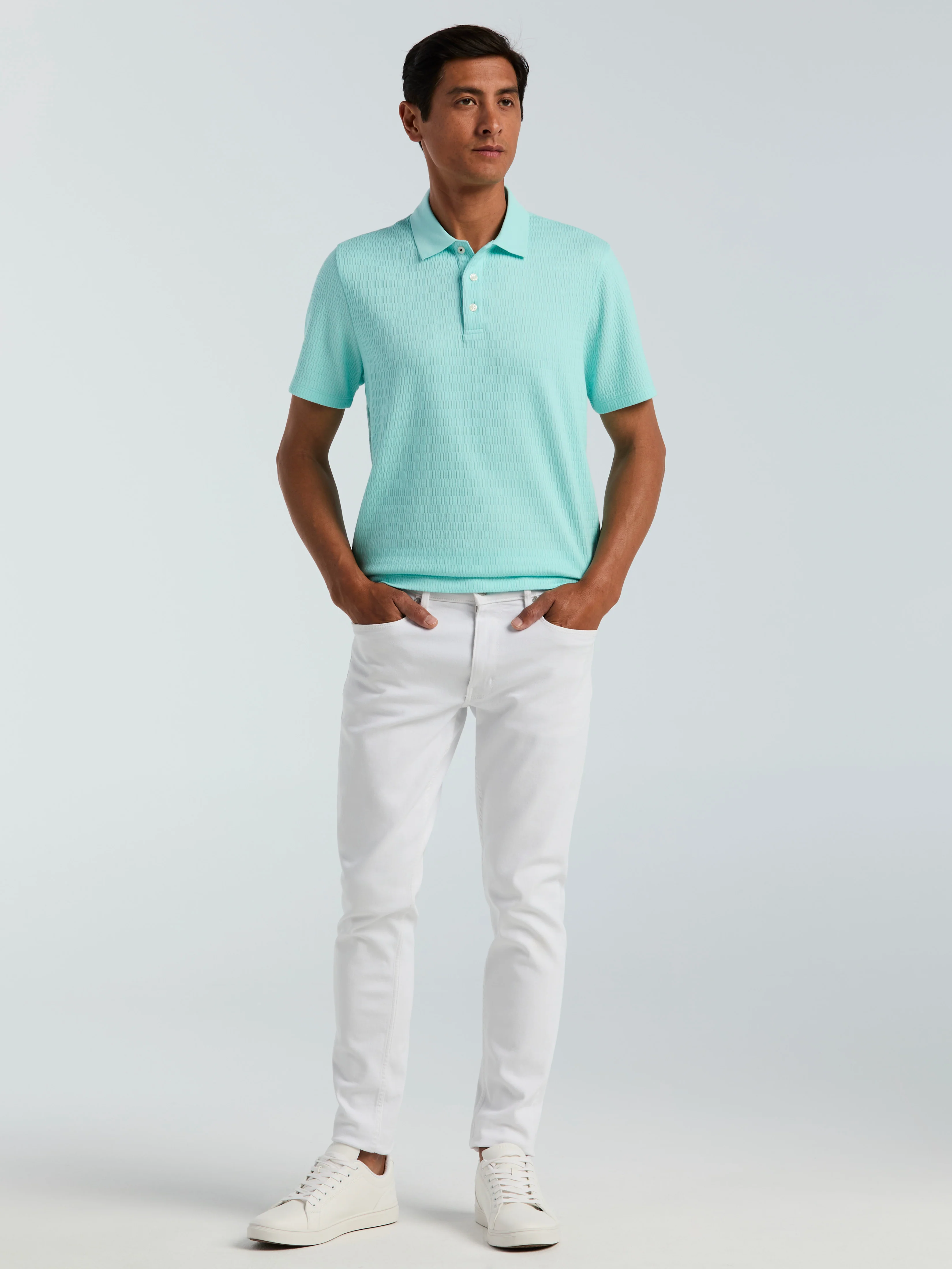 Geometric Jacquard Polo Shirt - Image 5