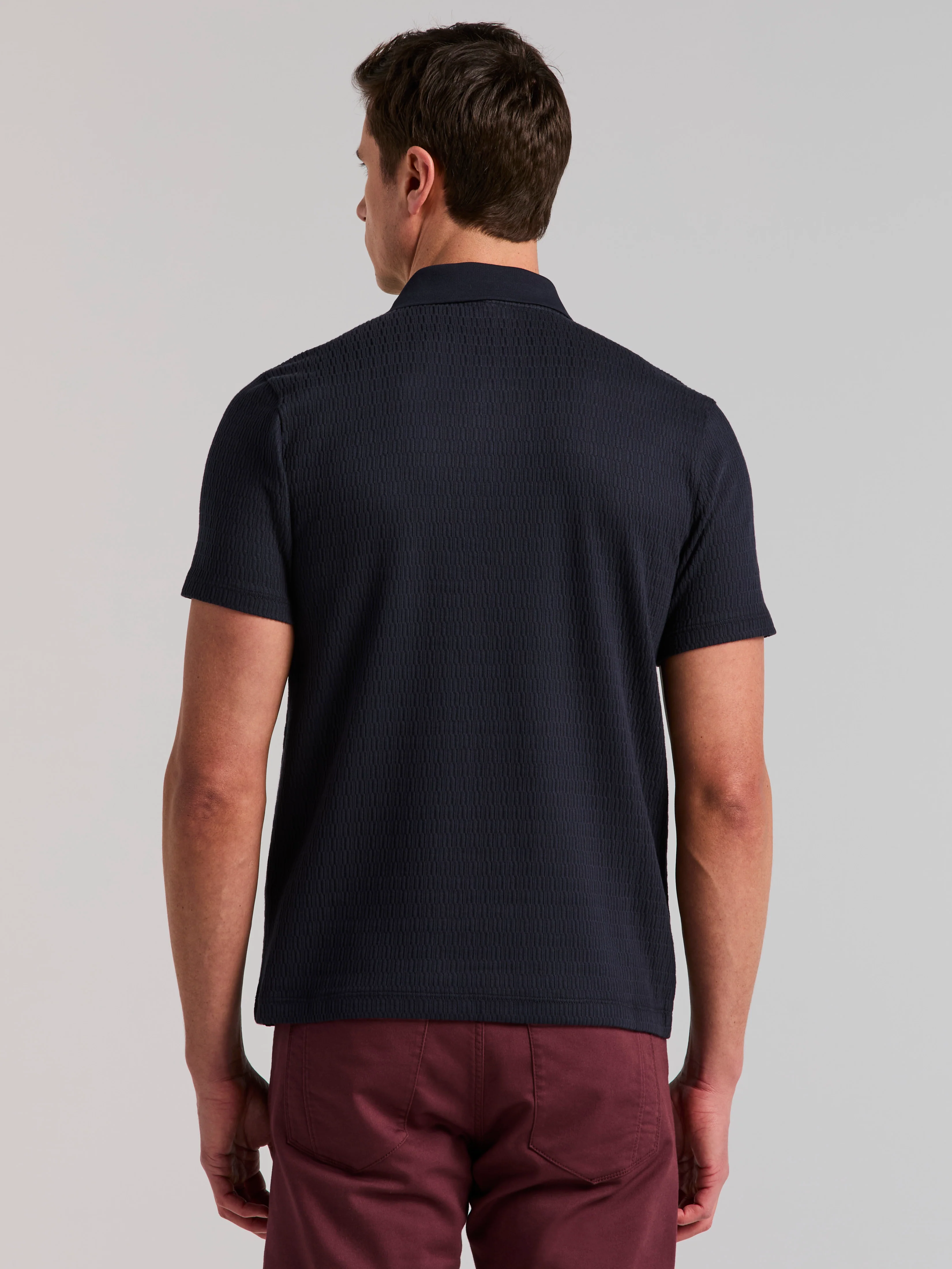 Geometric Jacquard Polo Shirt - Image 8