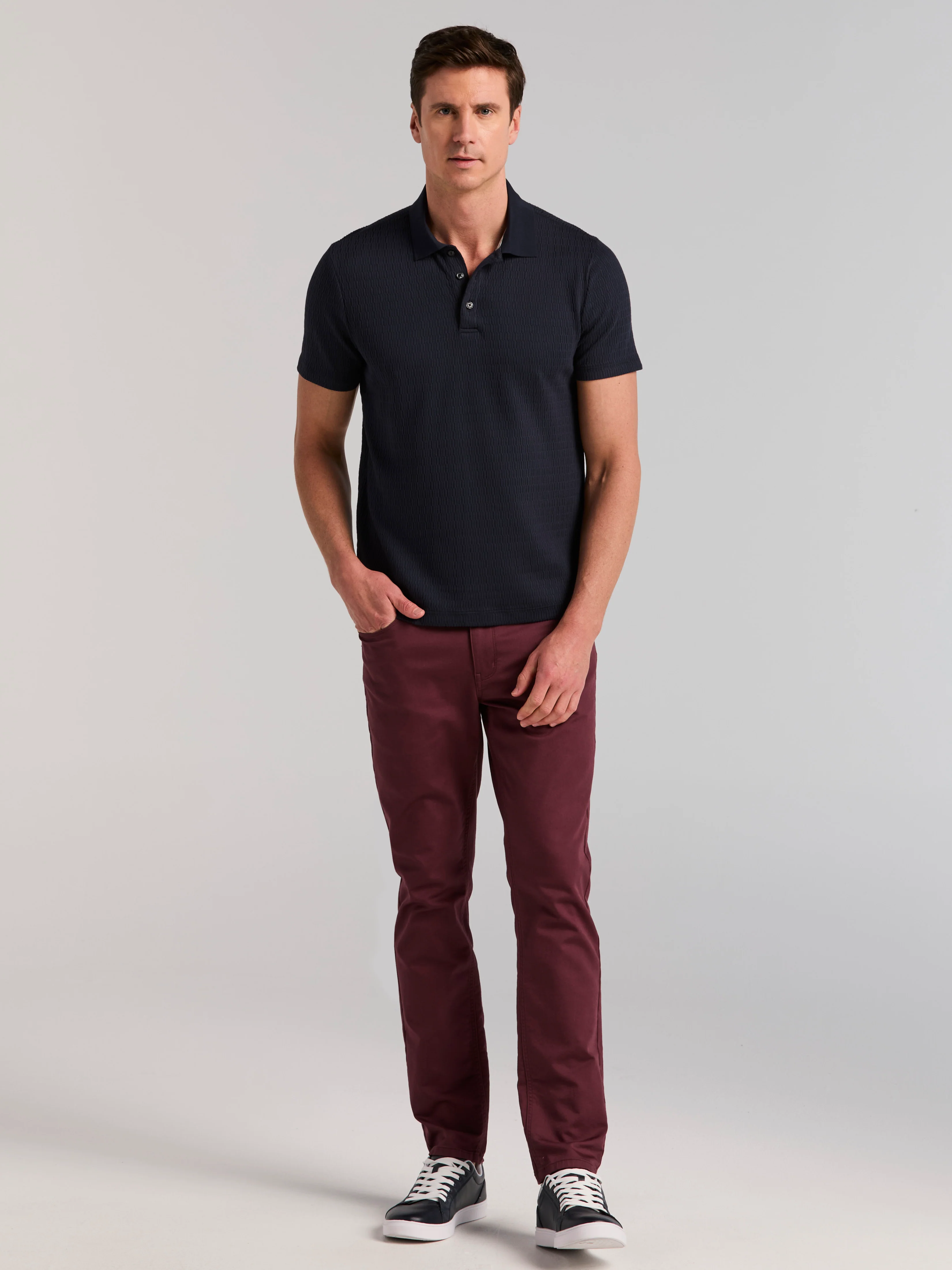 Geometric Jacquard Polo Shirt - Image 9