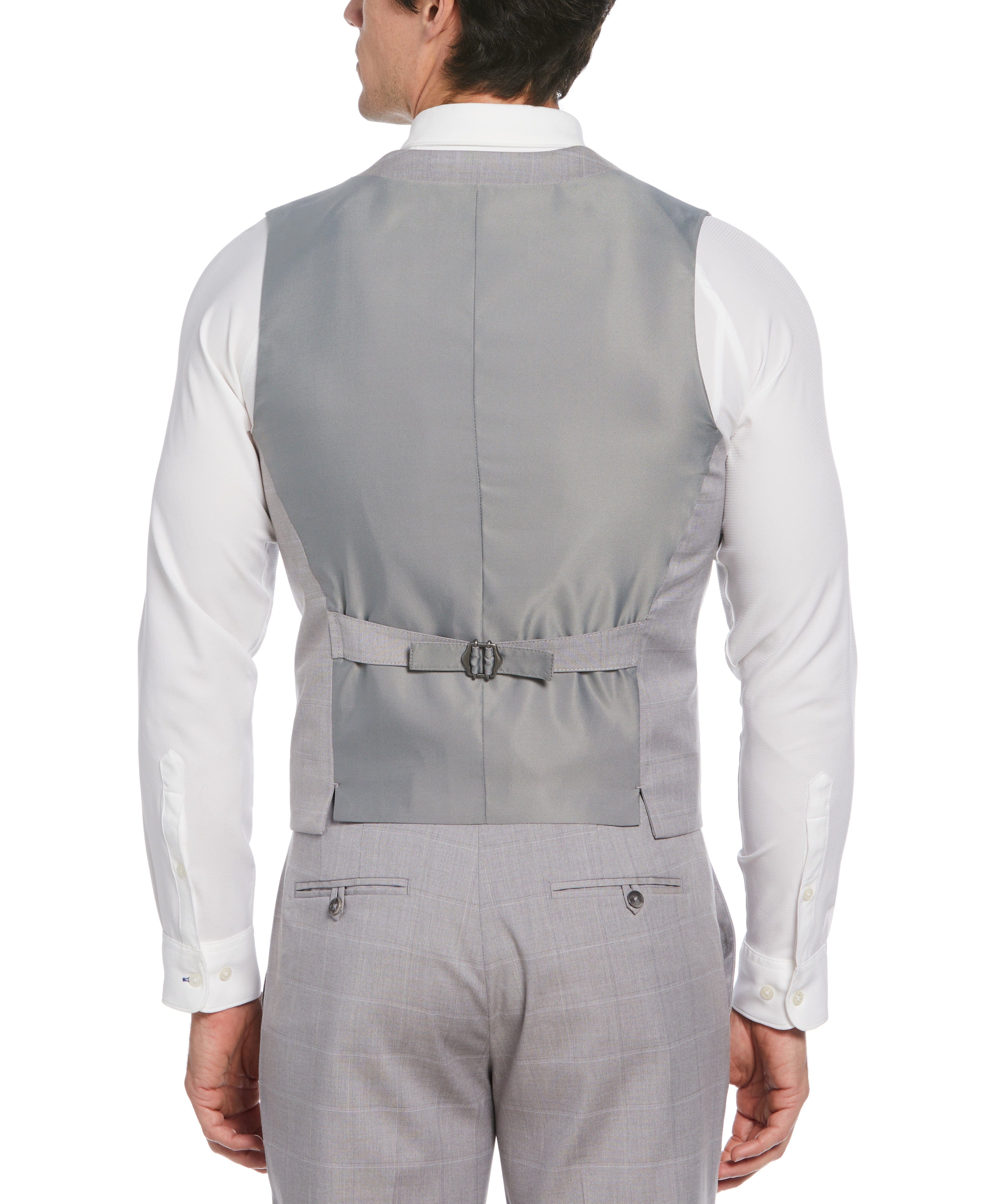 Felt Gray Window Pane Plaid Vest - Gray - Image 2