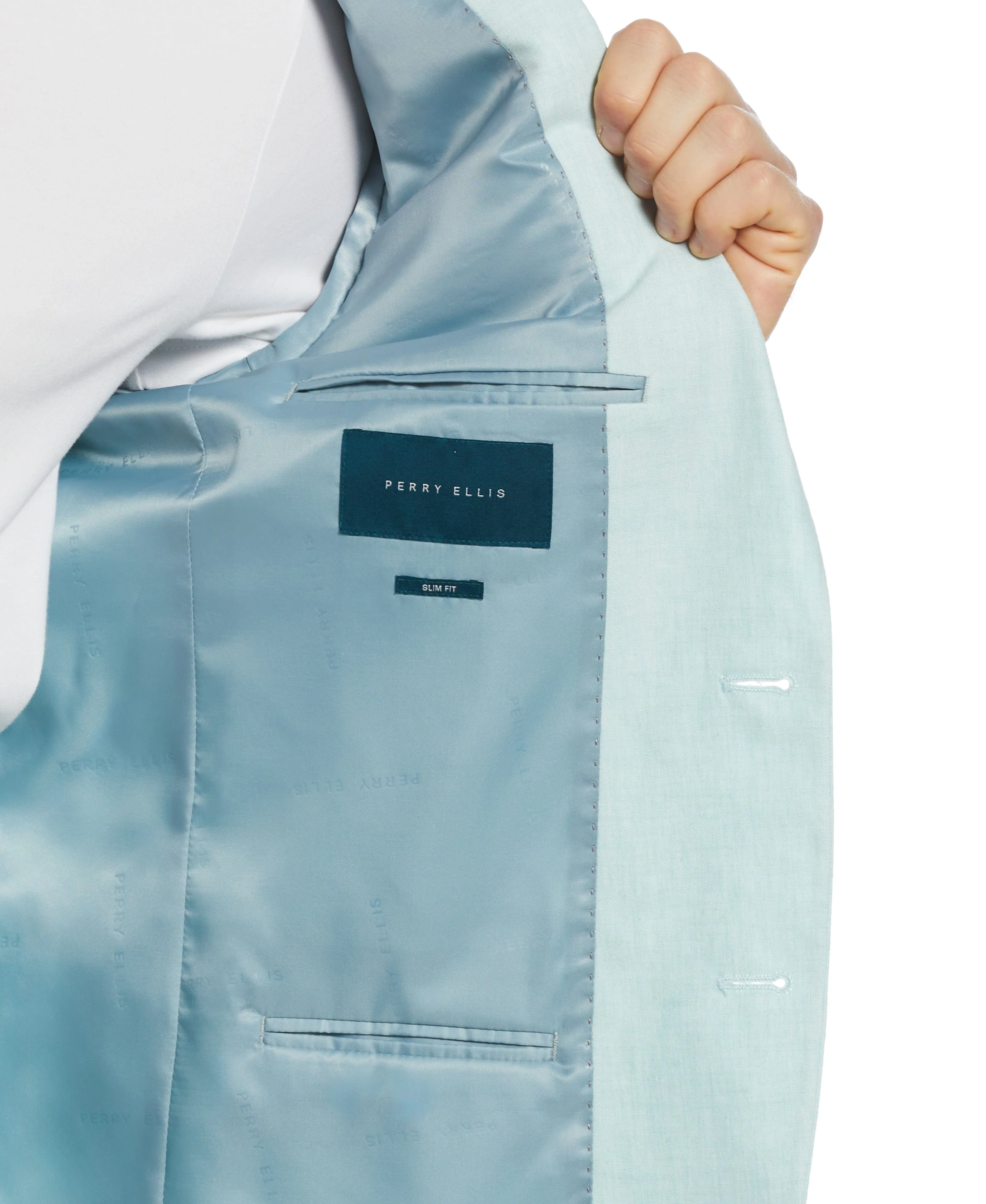 Slim Fit Linen Blend Suit Jacket - Image 3