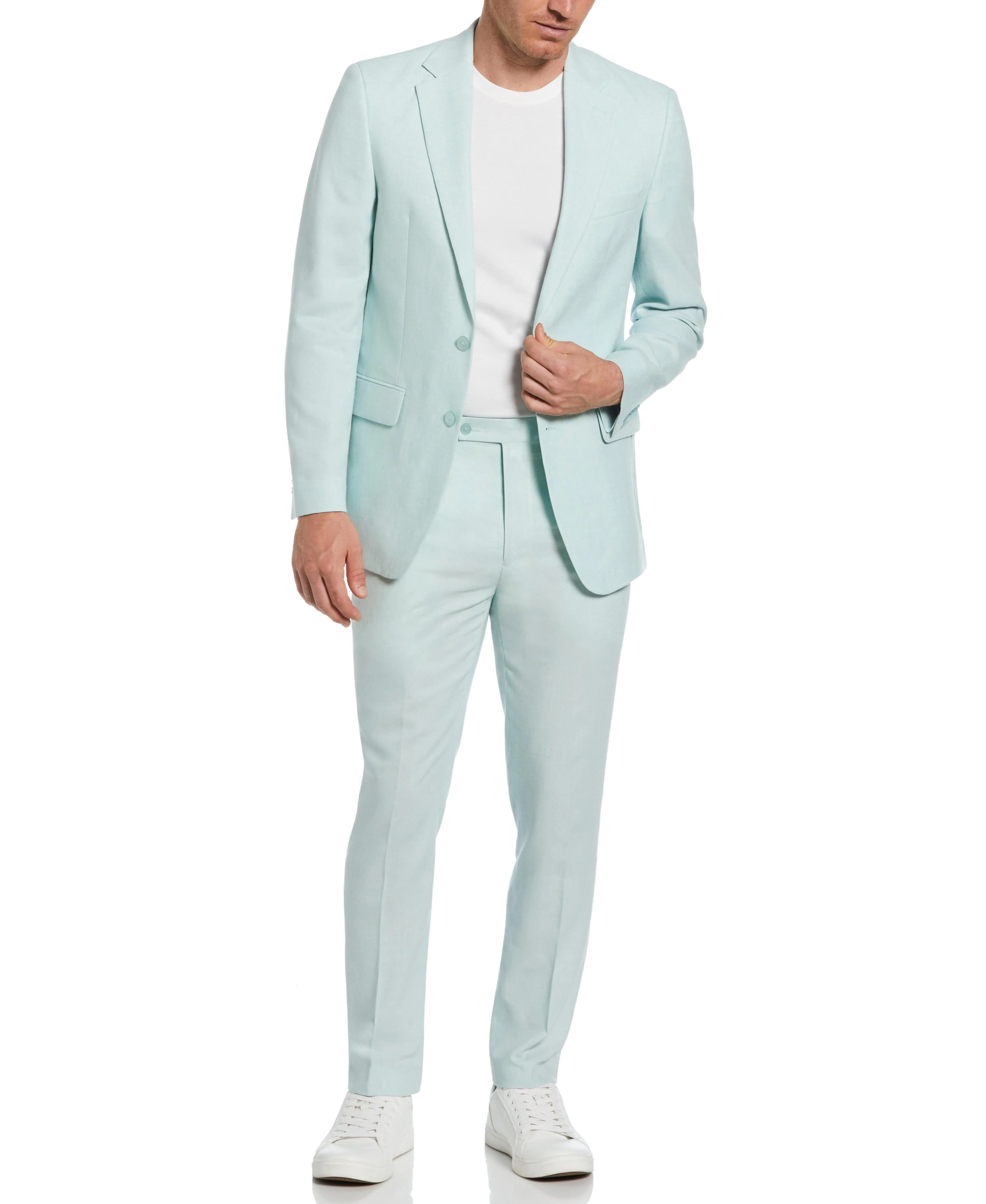 Slim Fit Linen Blend Suit Jacket - Image 5