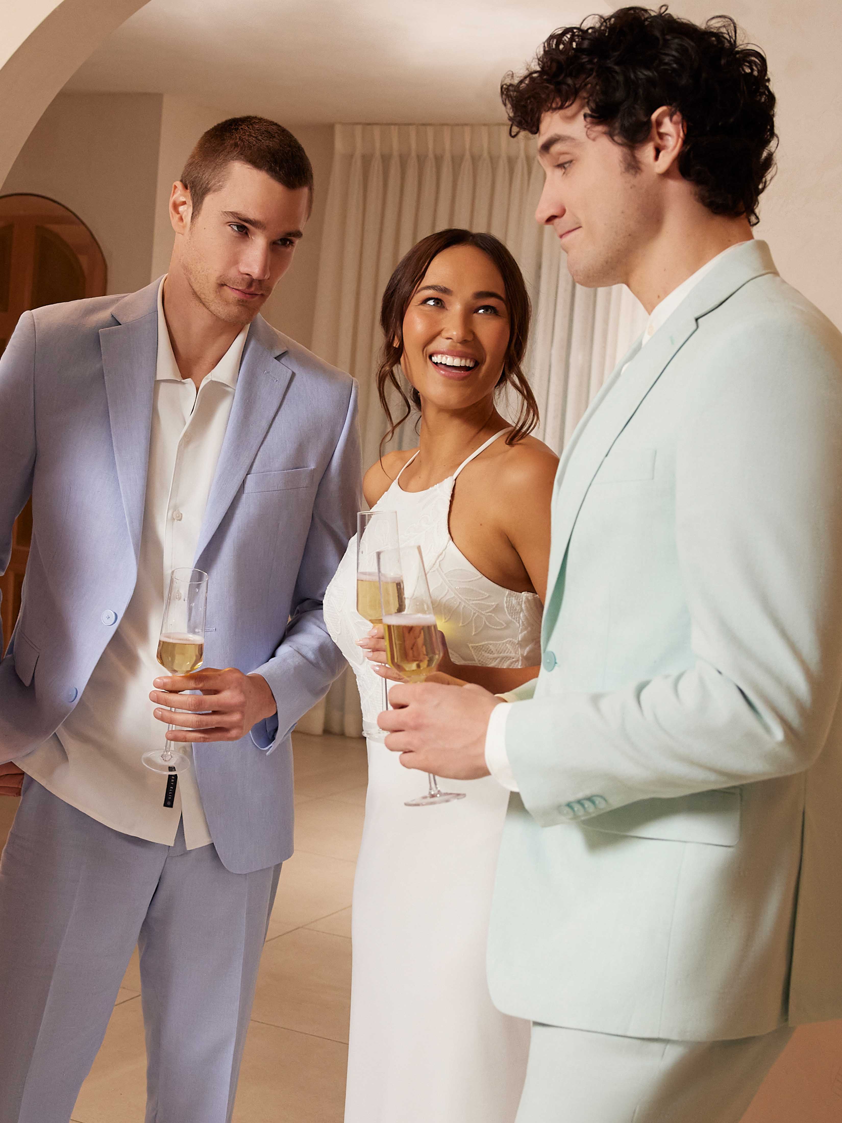 Slim Fit Linen Blend Suit Jacket - Image 7