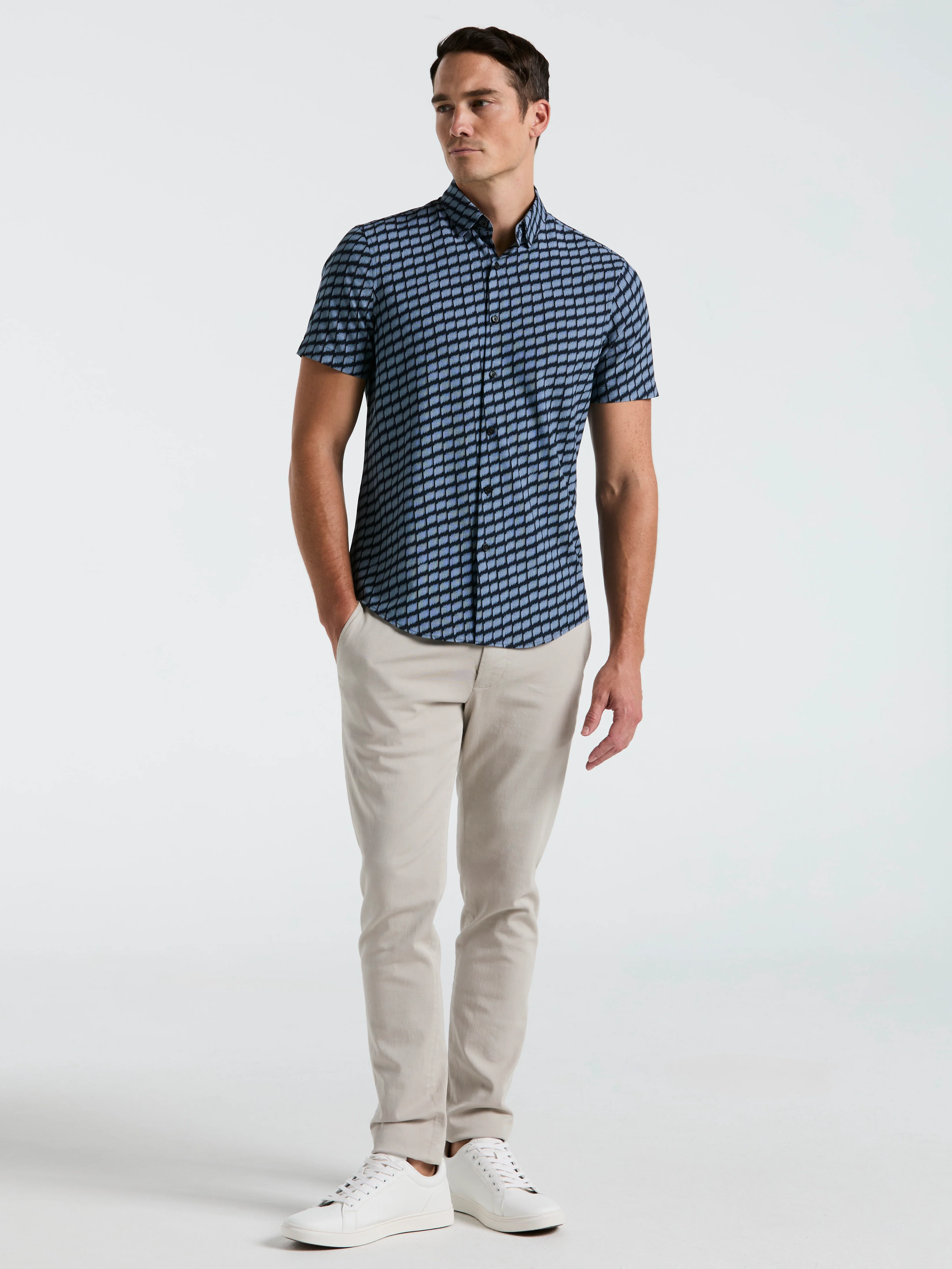 Total Stretch Hash Mark Print Slim Fit Shirt - Image 4