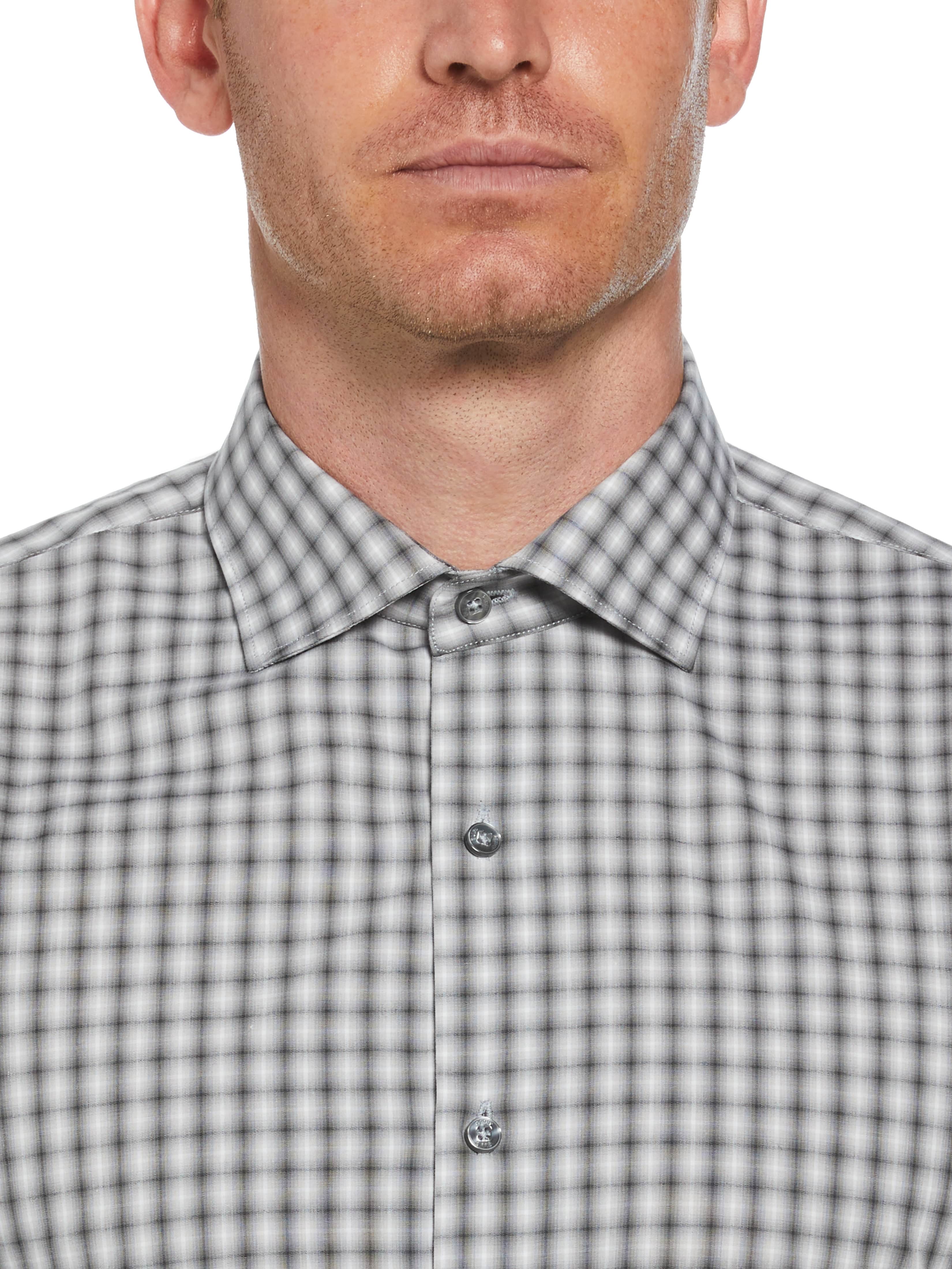 Slim Fit Button-Down Haven Ombre Checkered Plaid Dress Shirt - Image 3