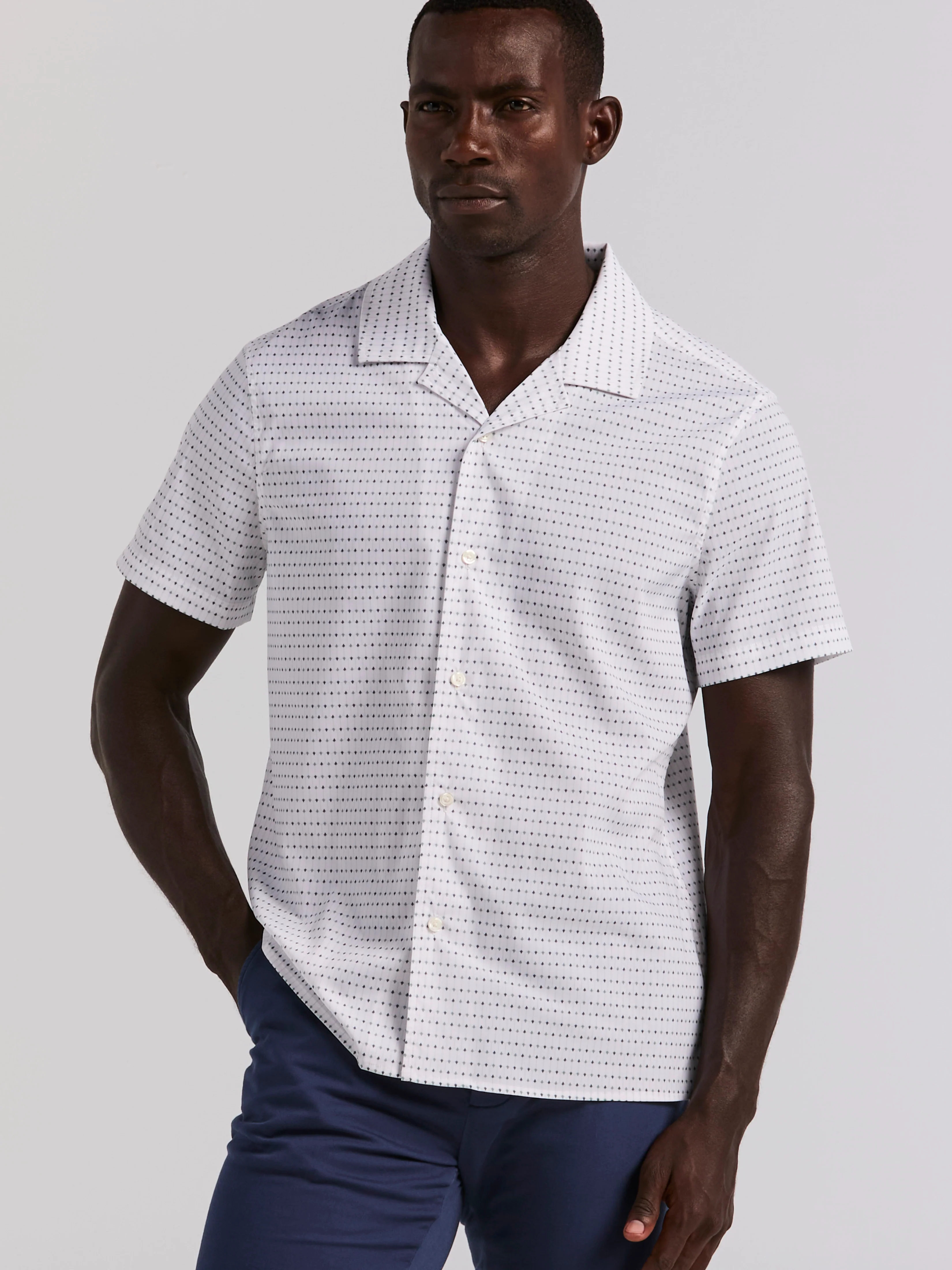 Hexagon Pop Print Camp Collar Shirt - Image 3