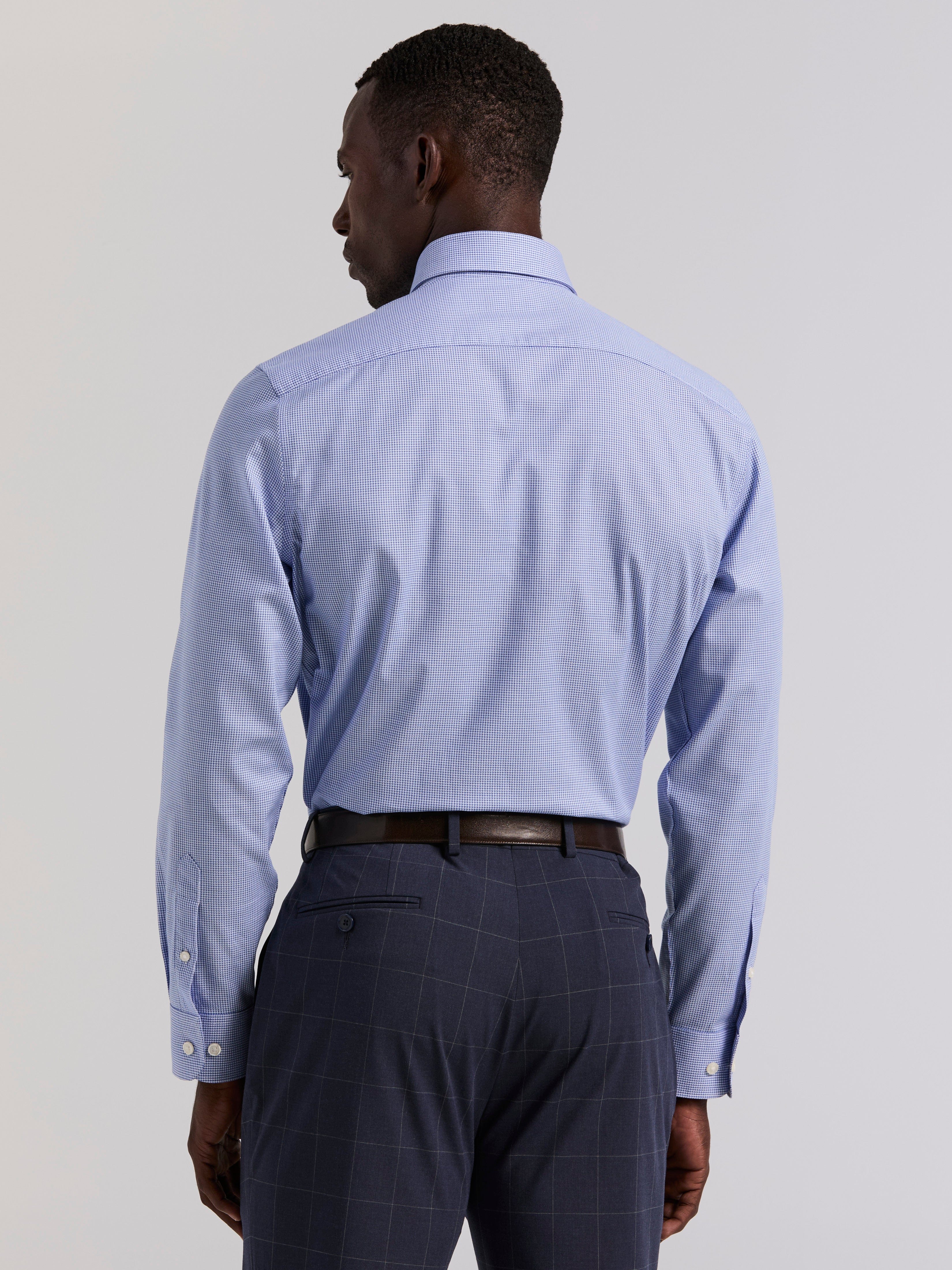 Houndstooth Dobby Cotton Stretch Dress Shirt - Image 3