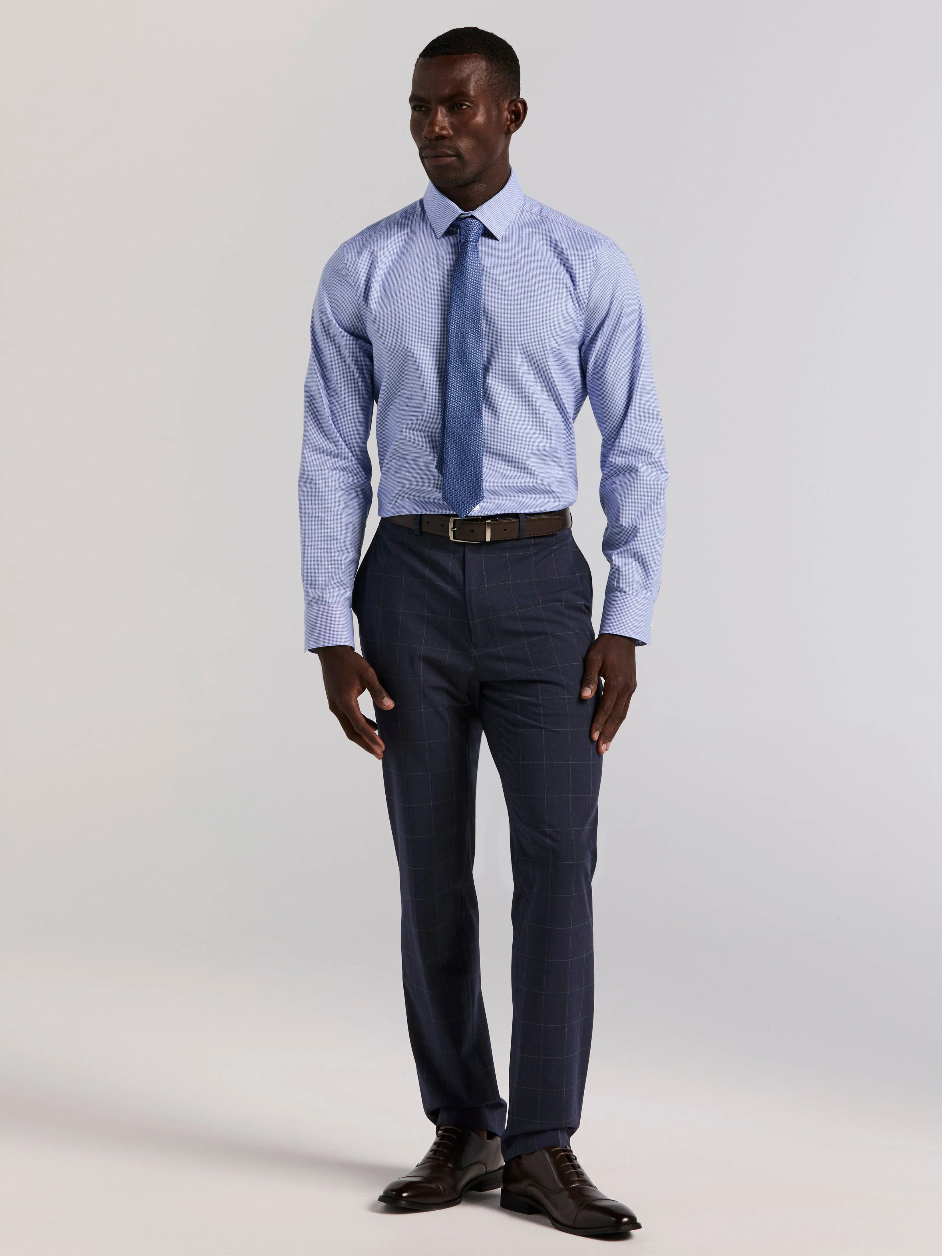 Houndstooth Dobby Cotton Stretch Dress Shirt - Image 4
