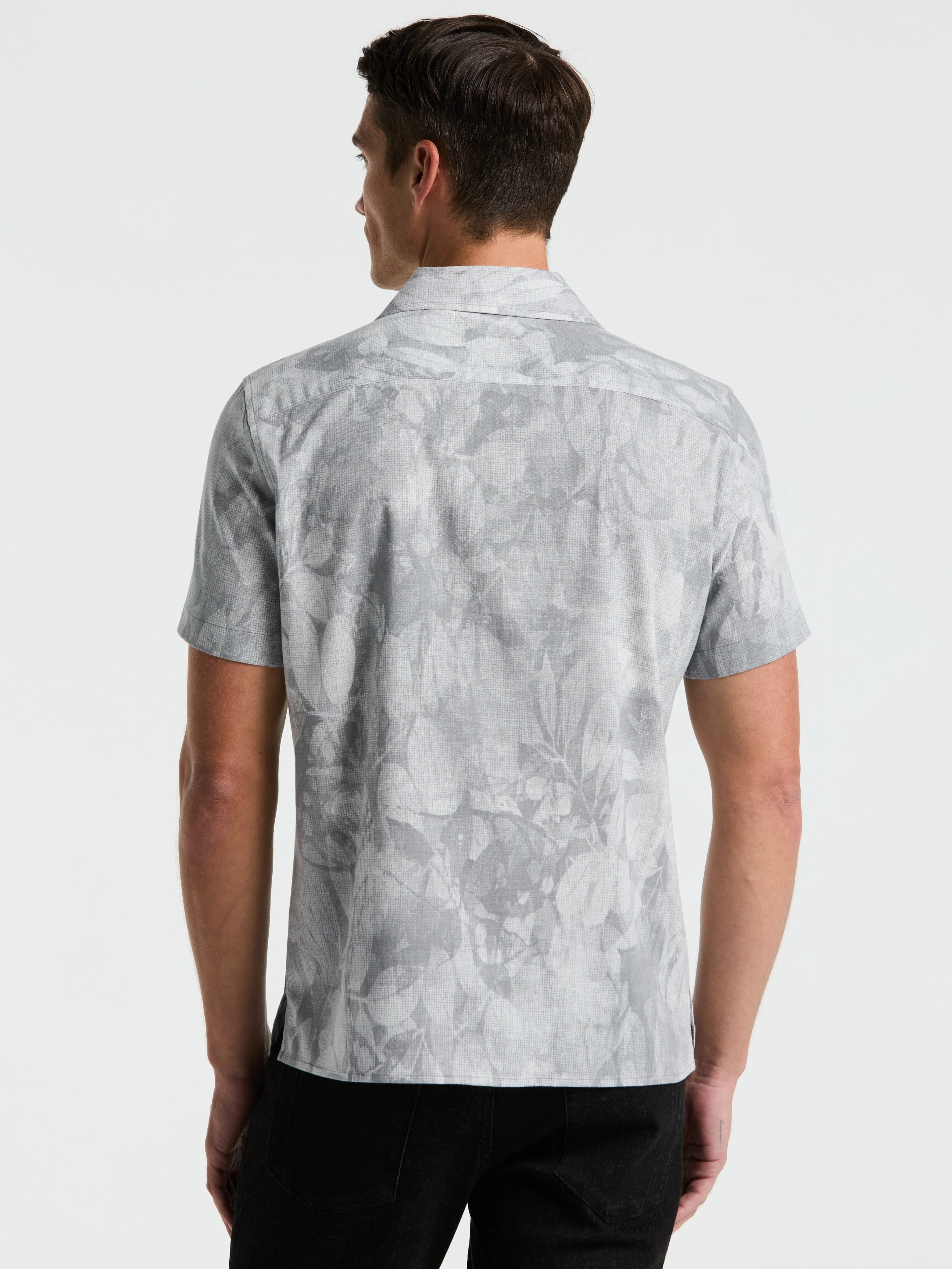 Leaf Print Camp Collar Shirt - Image 3