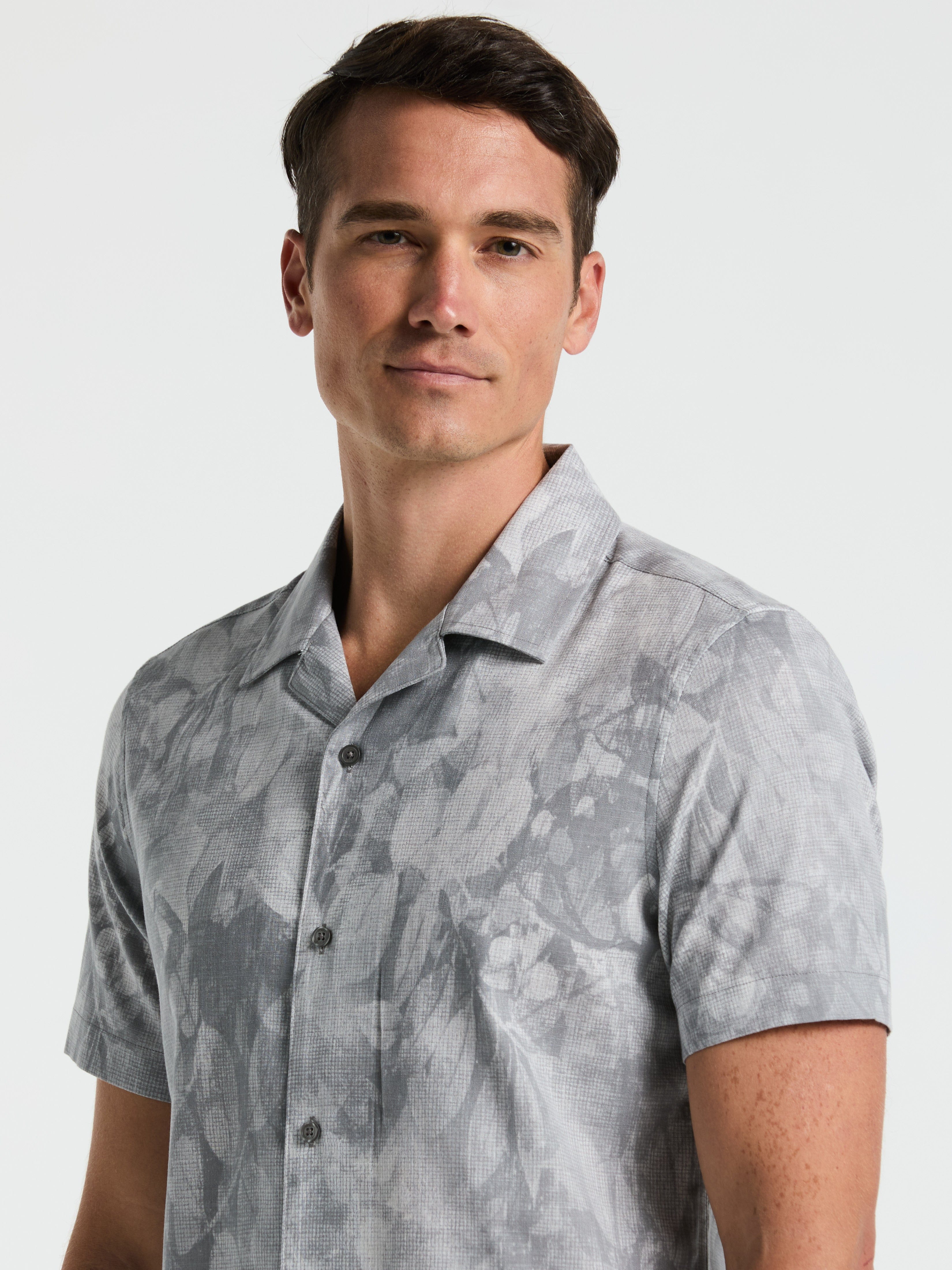 Leaf Print Camp Collar Shirt - Image 4