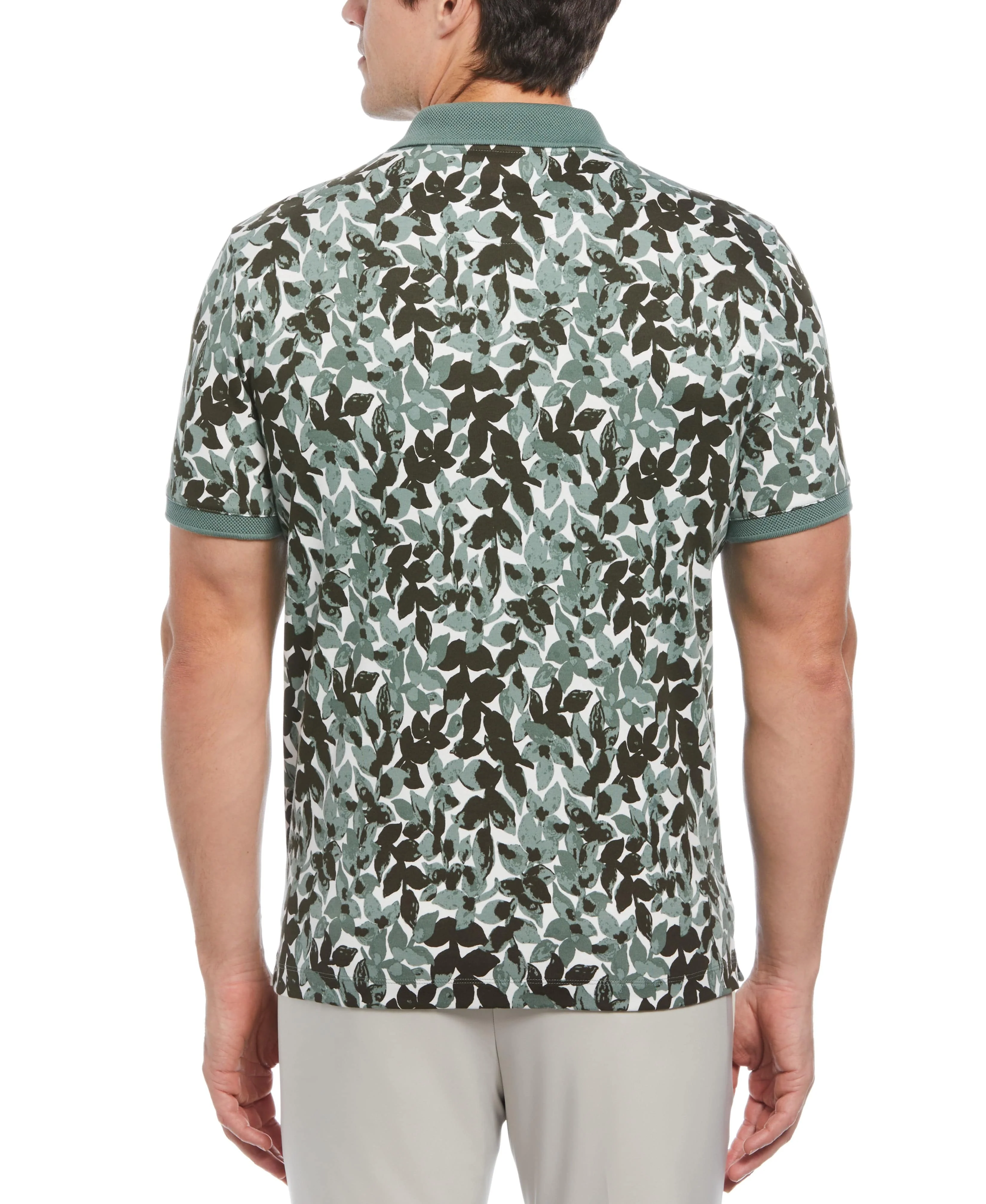 Cotton Leaf Print Polo - Image 2