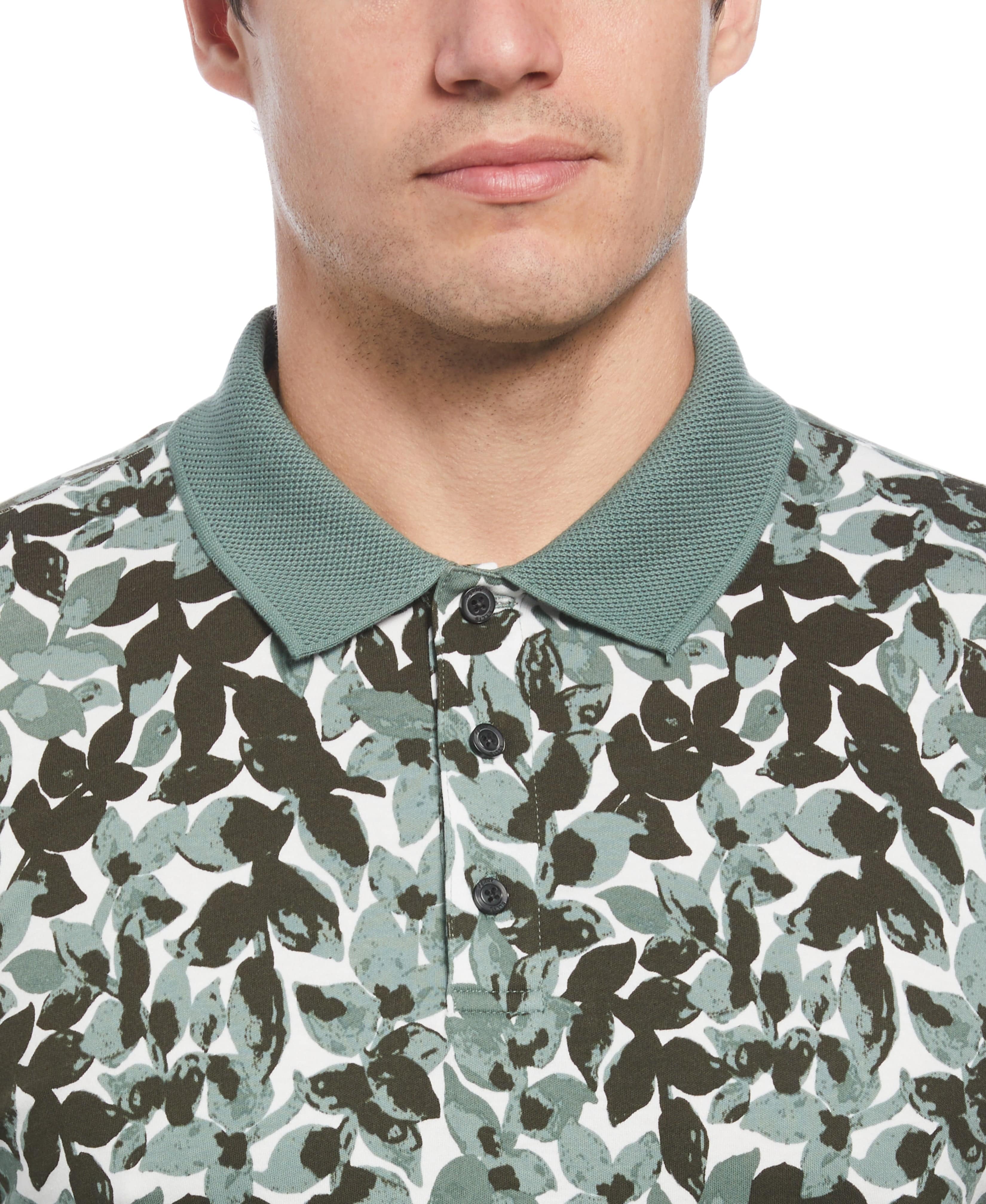 Cotton Leaf Print Polo - Image 3
