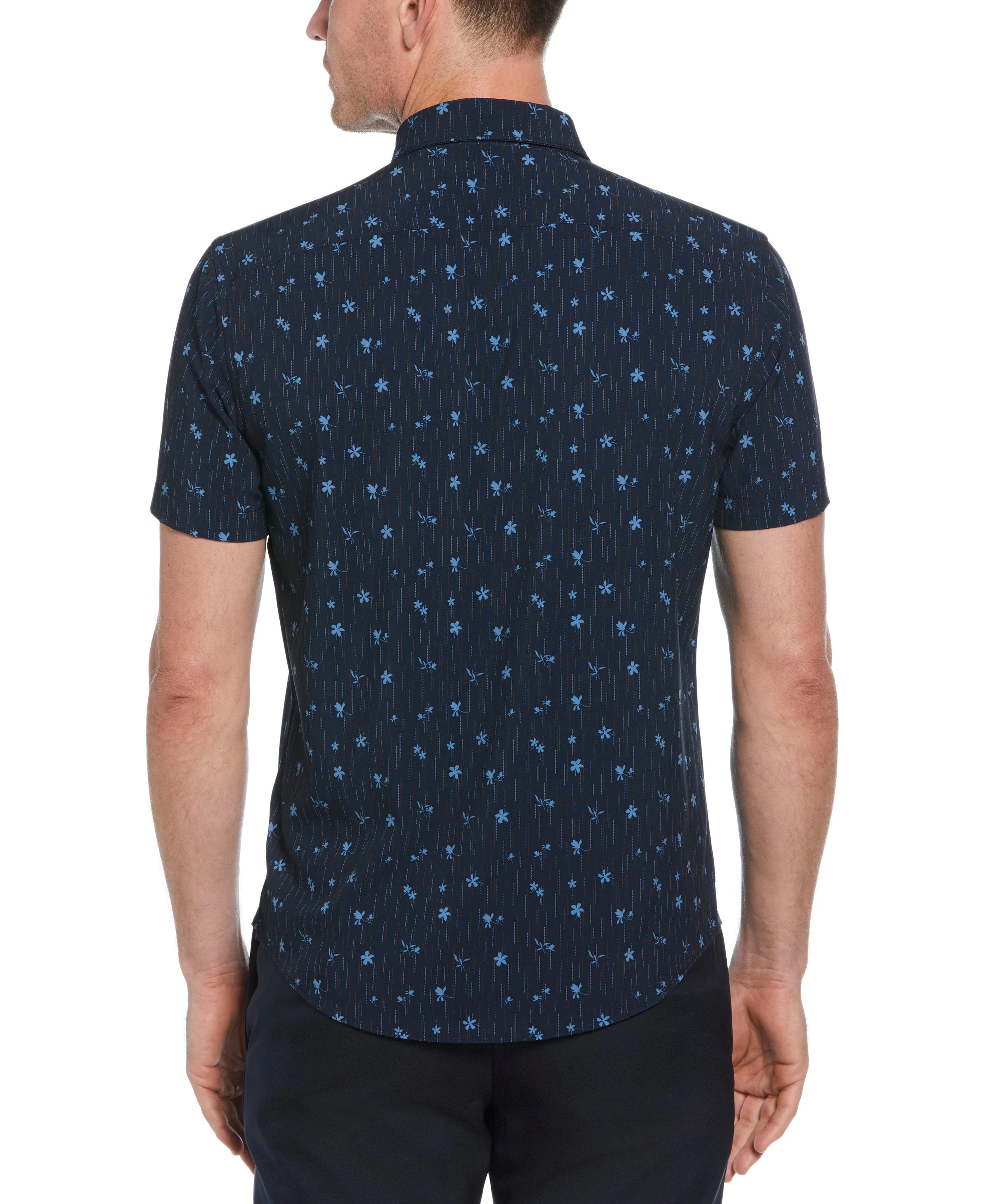 Slim Fit Line Floral Print Shirt - Image 2