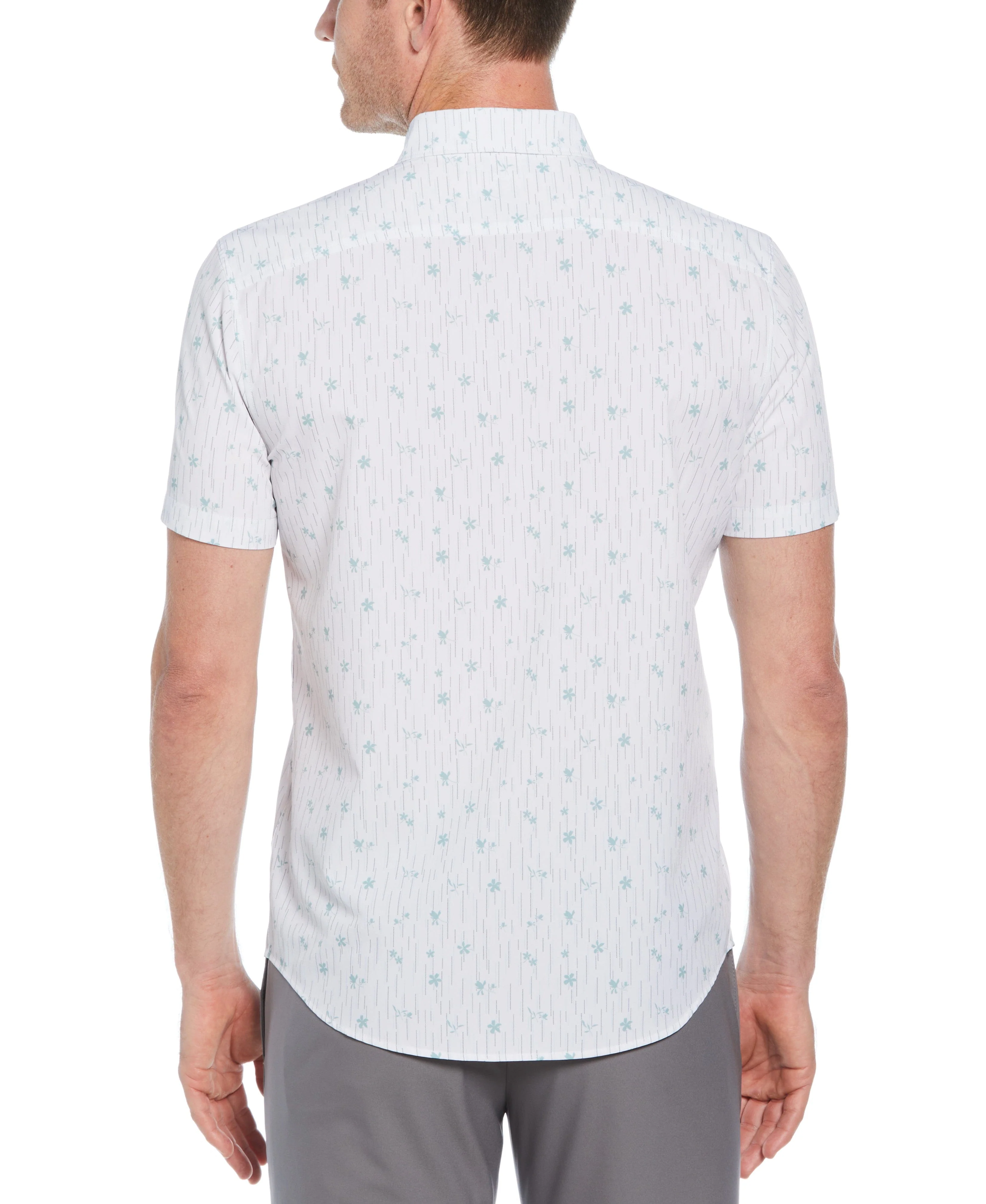 Slim Fit Line Floral Print Shirt - Image 2