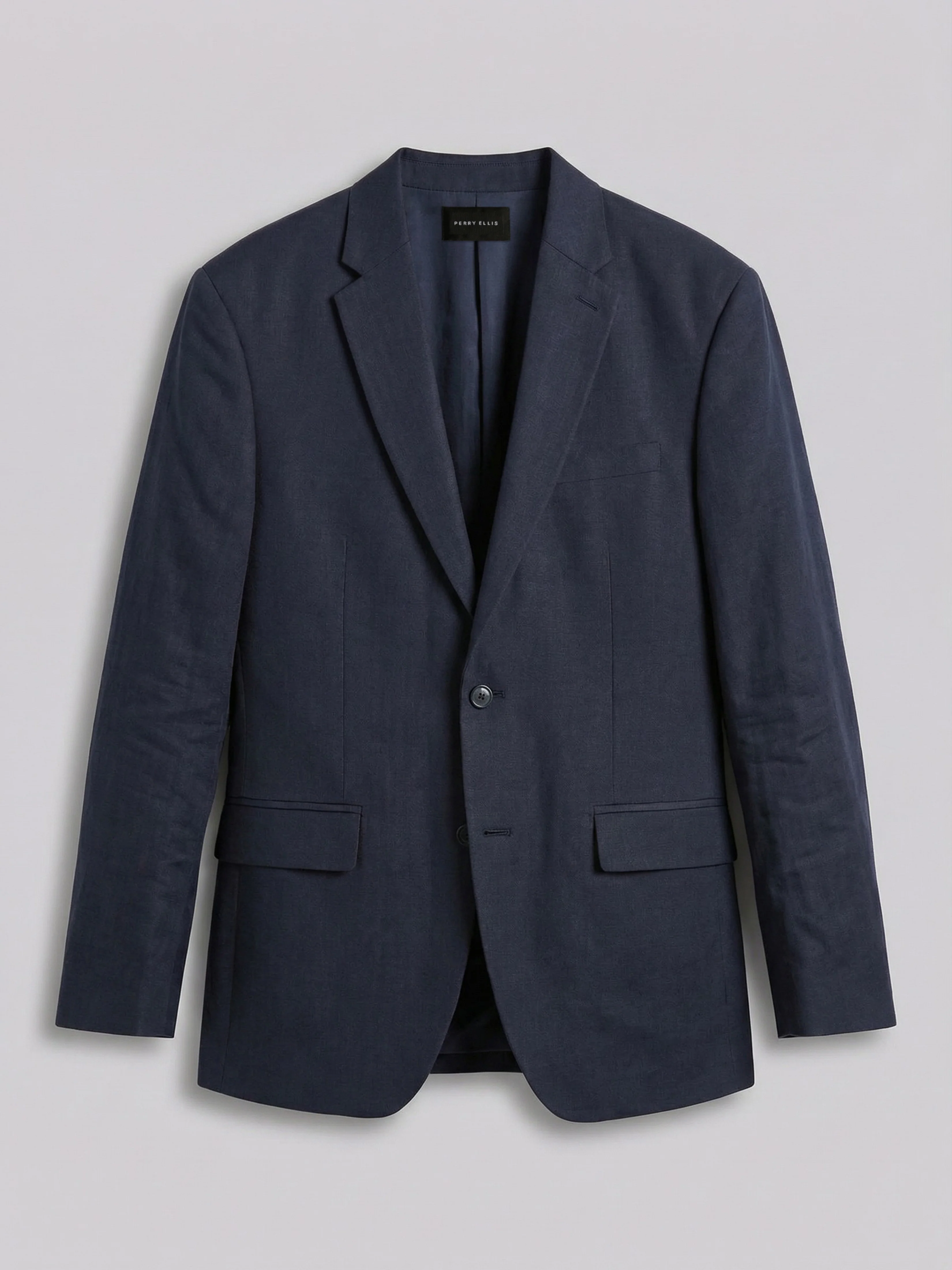 Linen Blend Herringbone Suit Jacket - Image 6