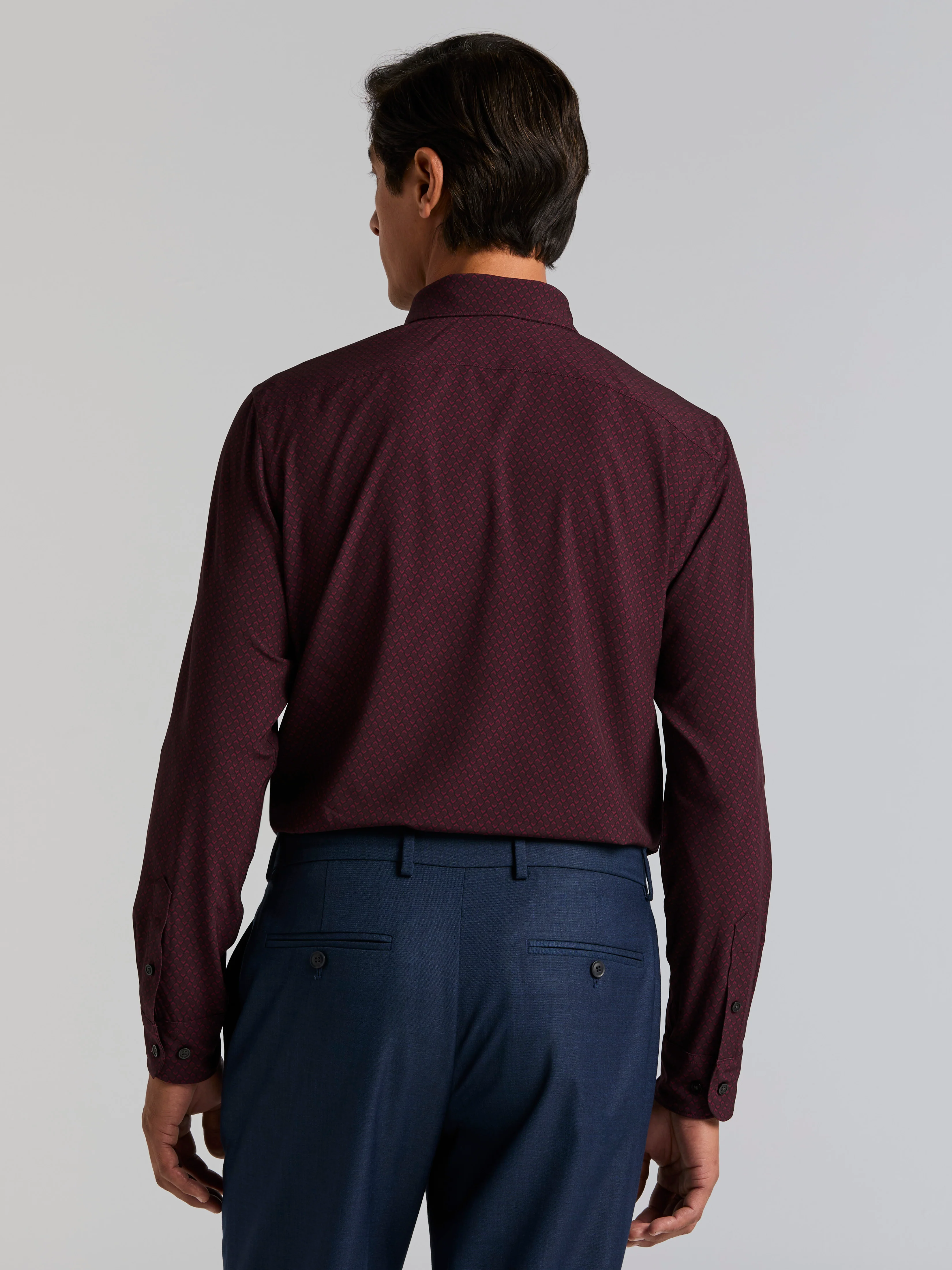 Diamond Print Slim Fit Total Stretch Shirt - Image 3