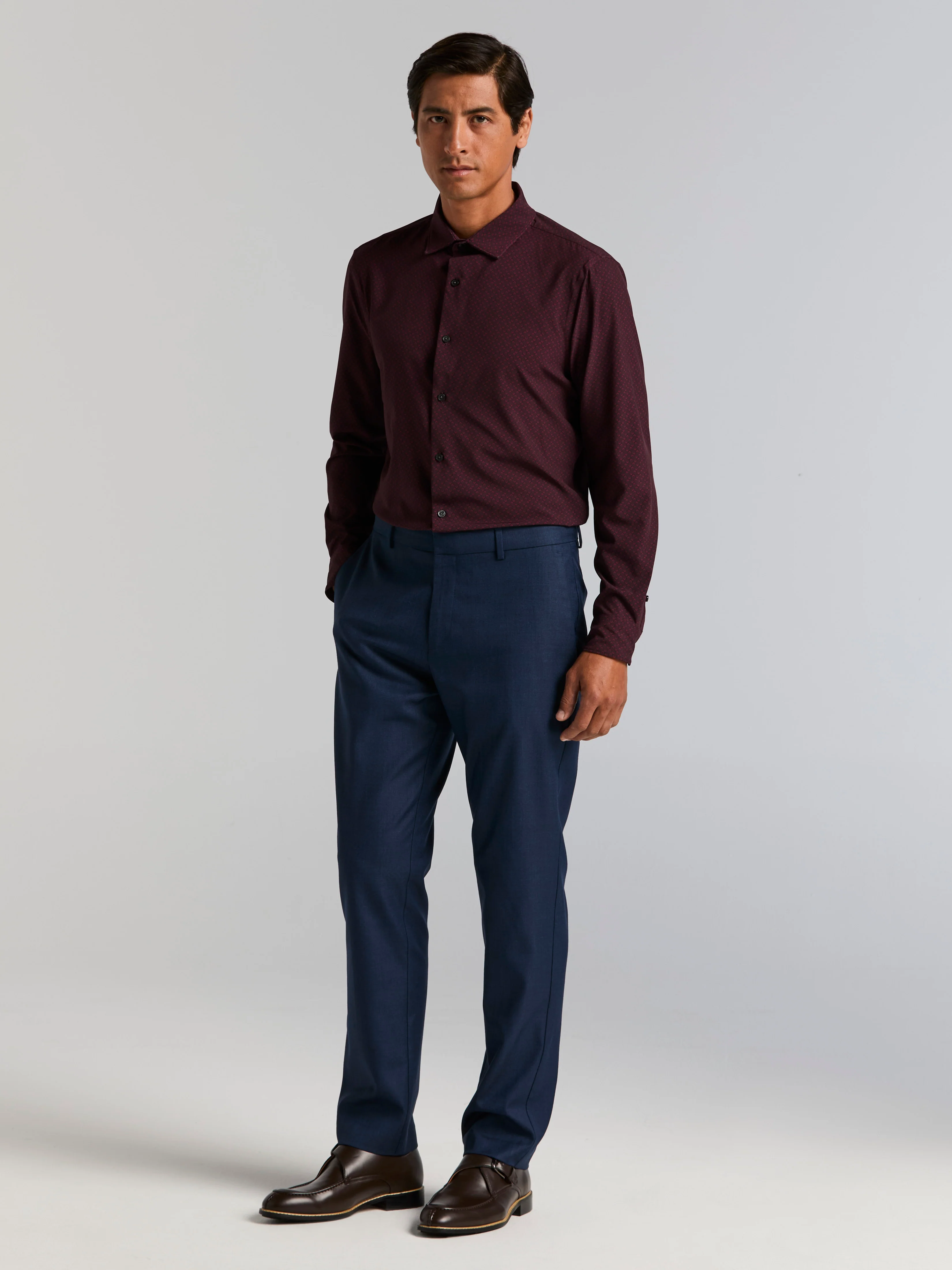 Diamond Print Slim Fit Total Stretch Shirt - Image 4