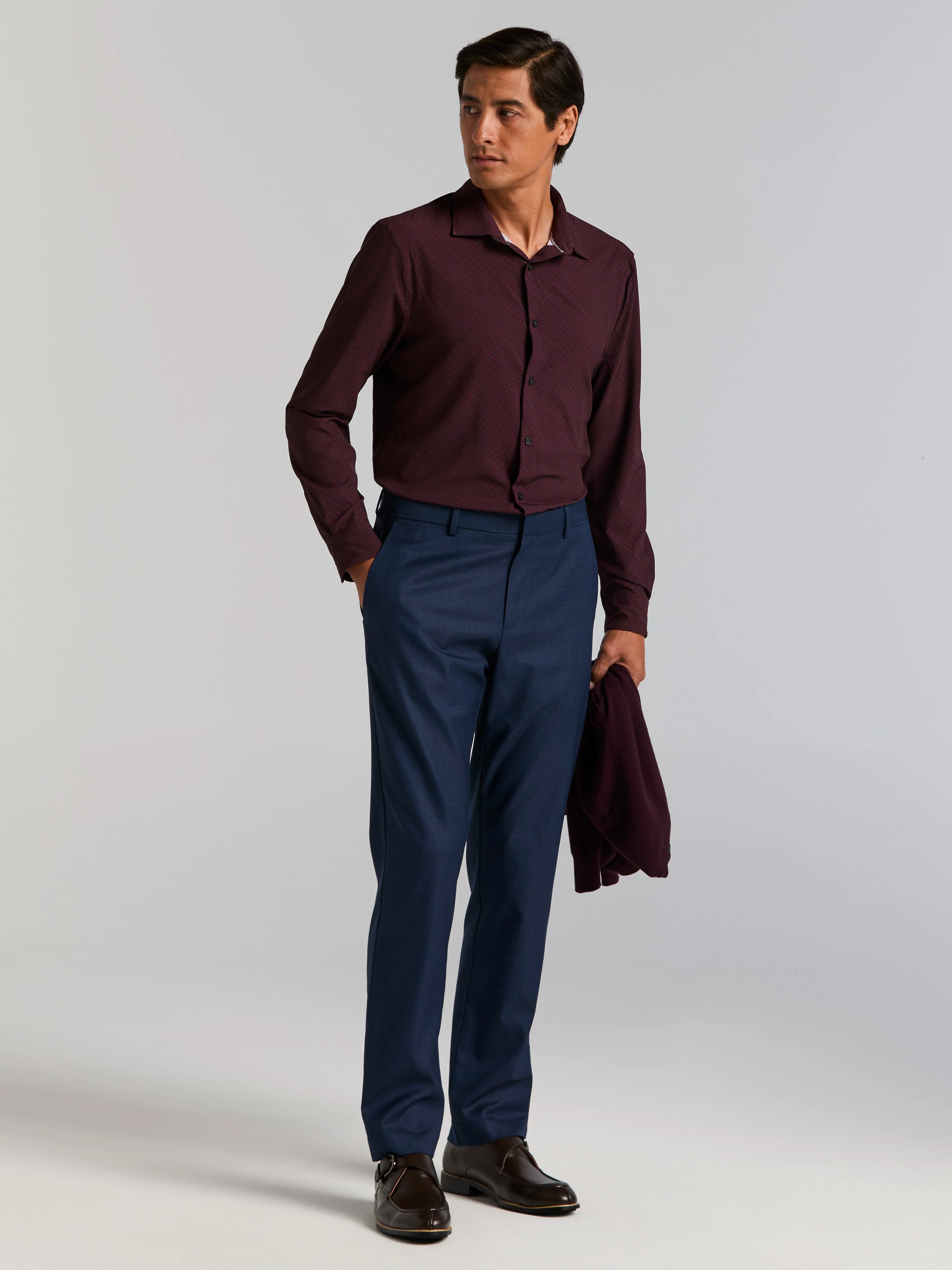 Diamond Print Slim Fit Total Stretch Shirt - Image 5