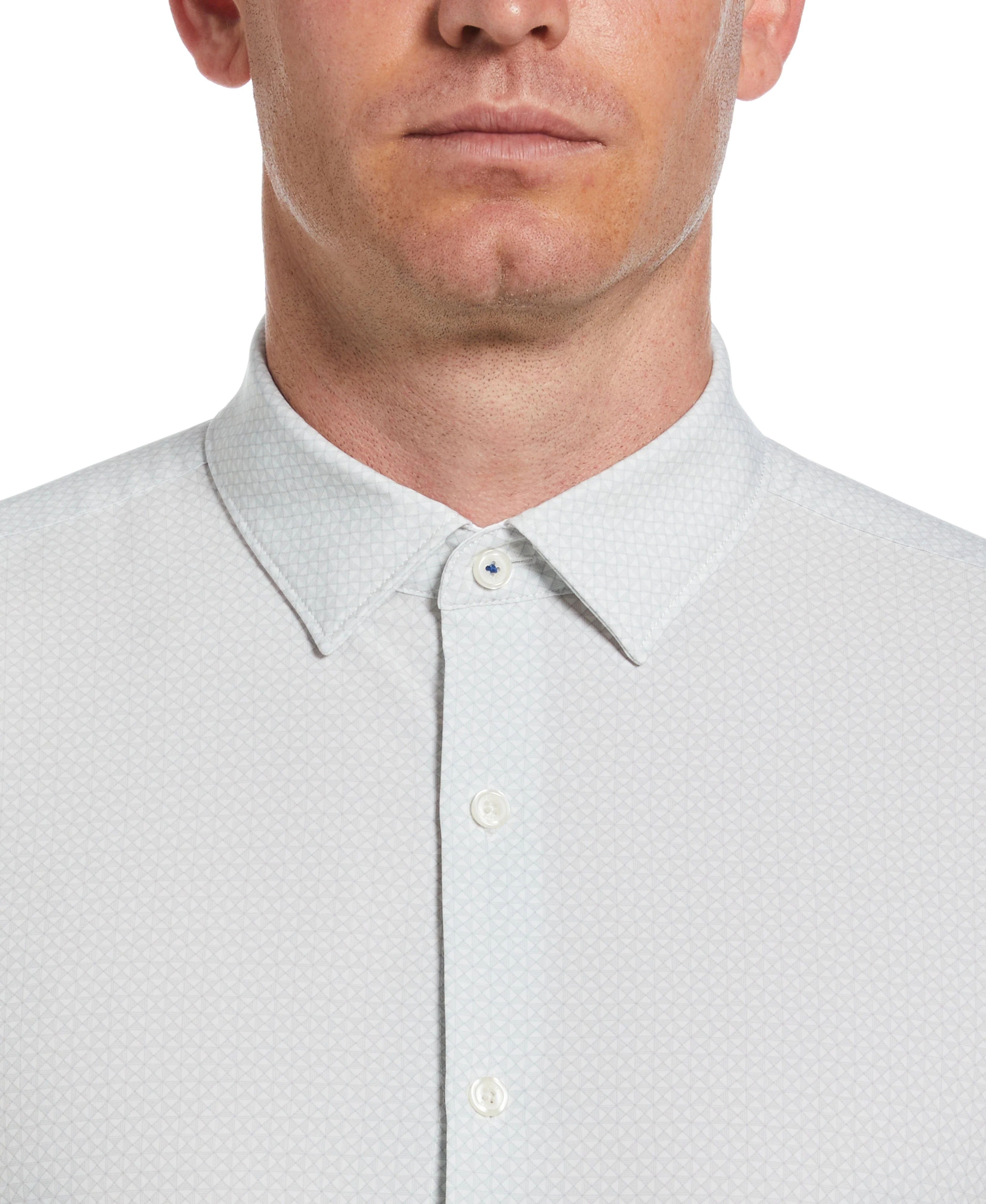 Untucked Total Stretch Slim Fit Triangle Grid Shirt - Image 3