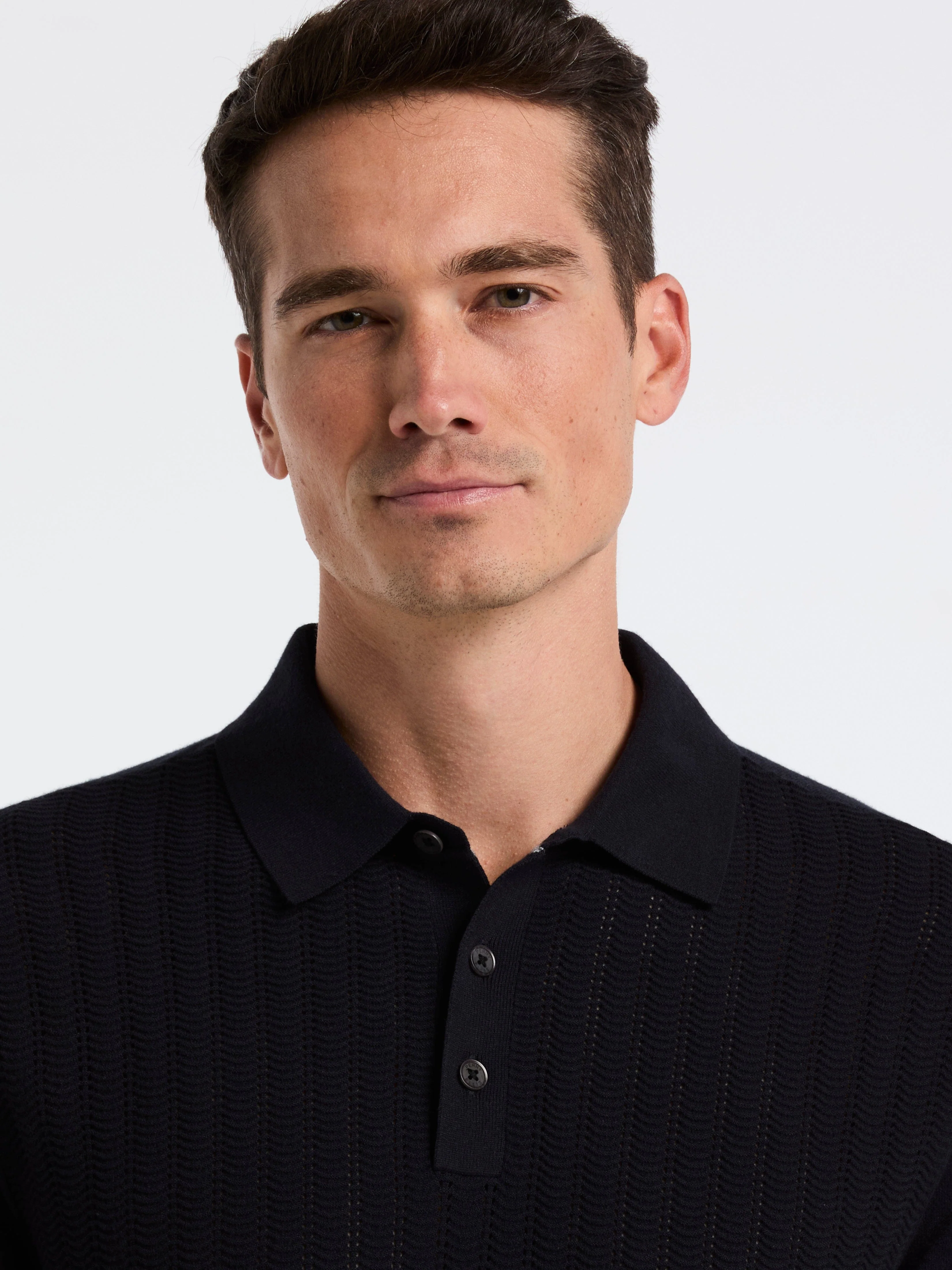Textured Front Polo Sweater - Image 6