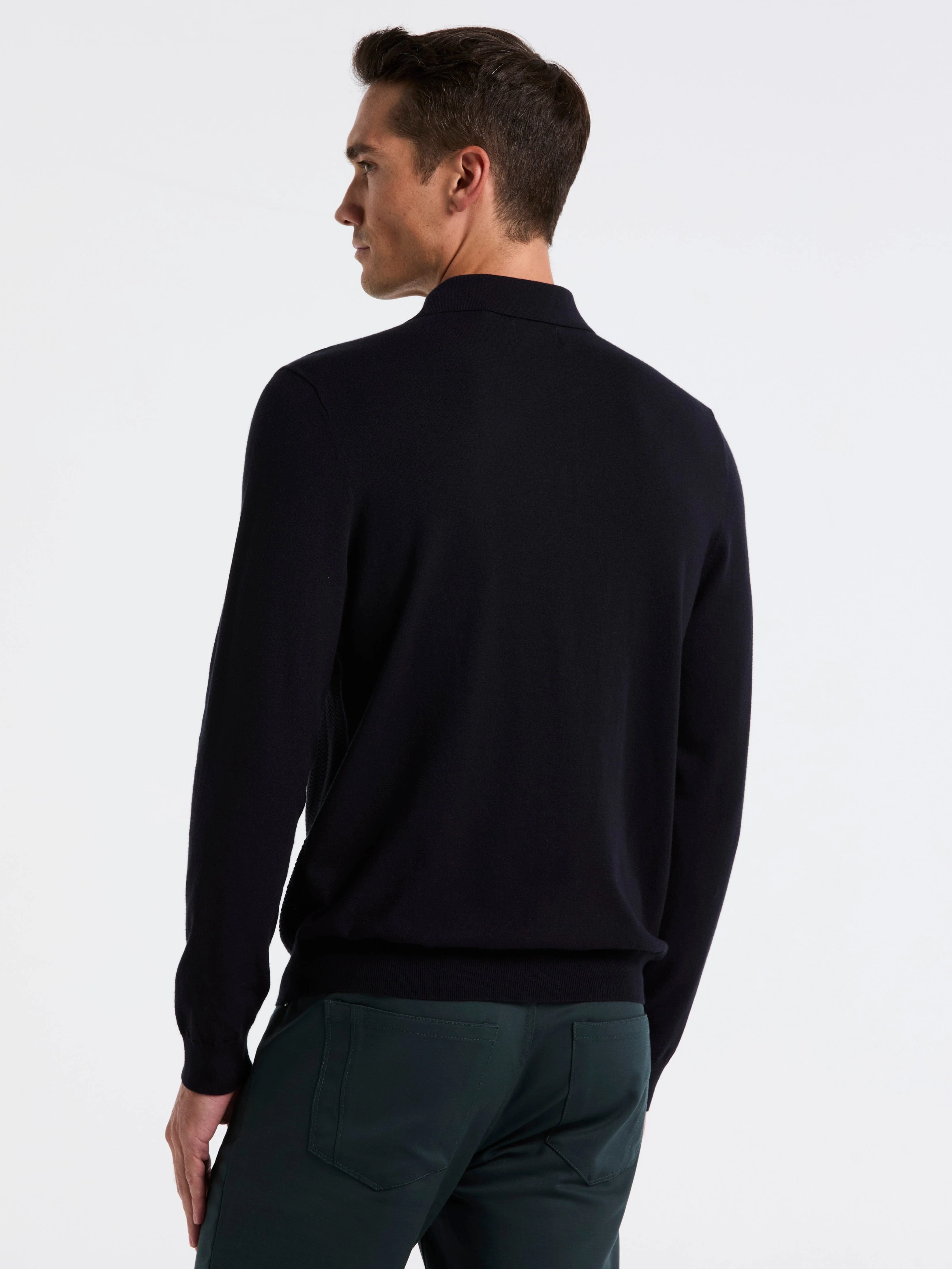 Textured Front Polo Sweater - Image 7