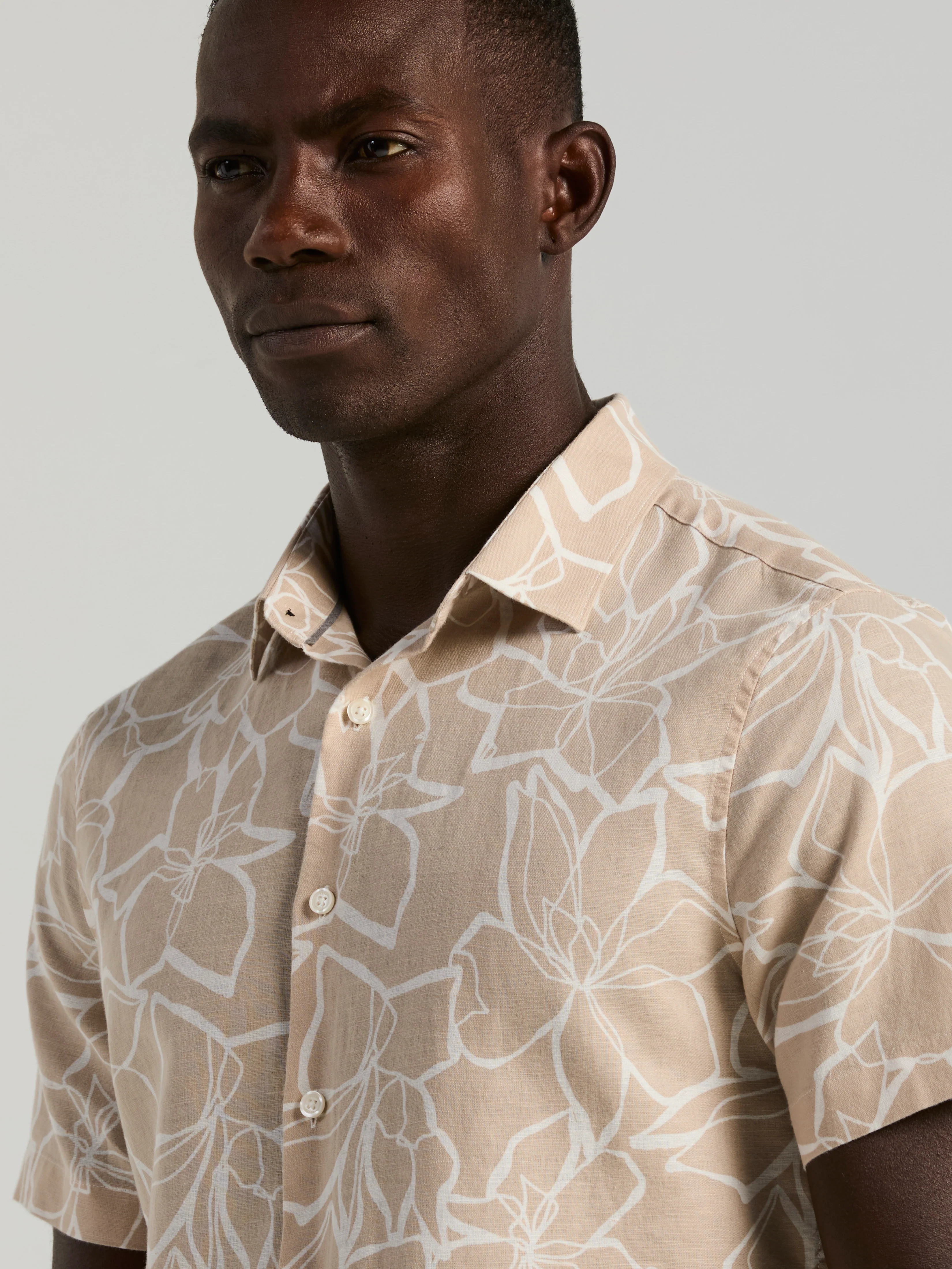 Linen Floral Print Shirt - Image 2