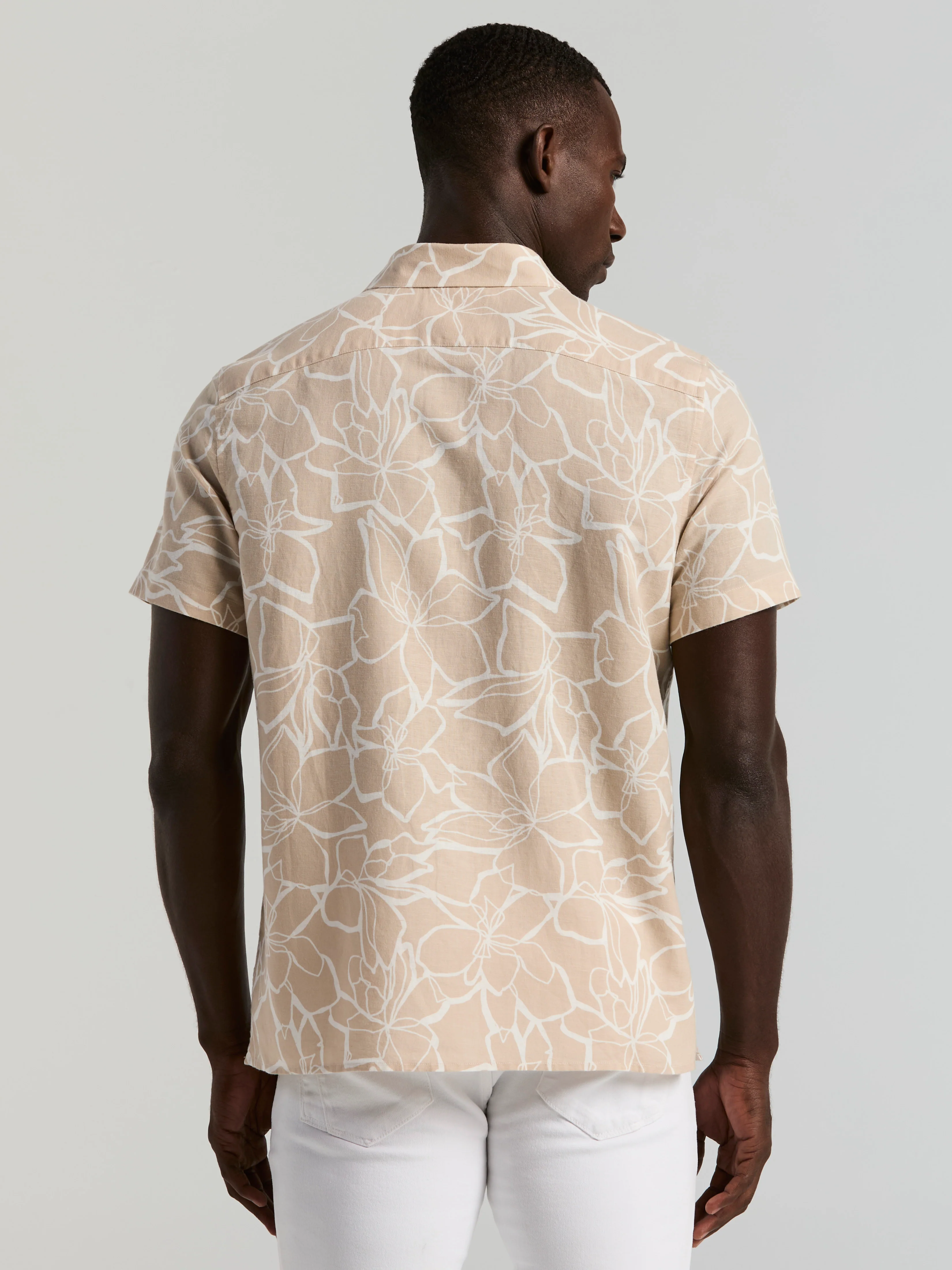 Linen Floral Print Shirt - Image 3