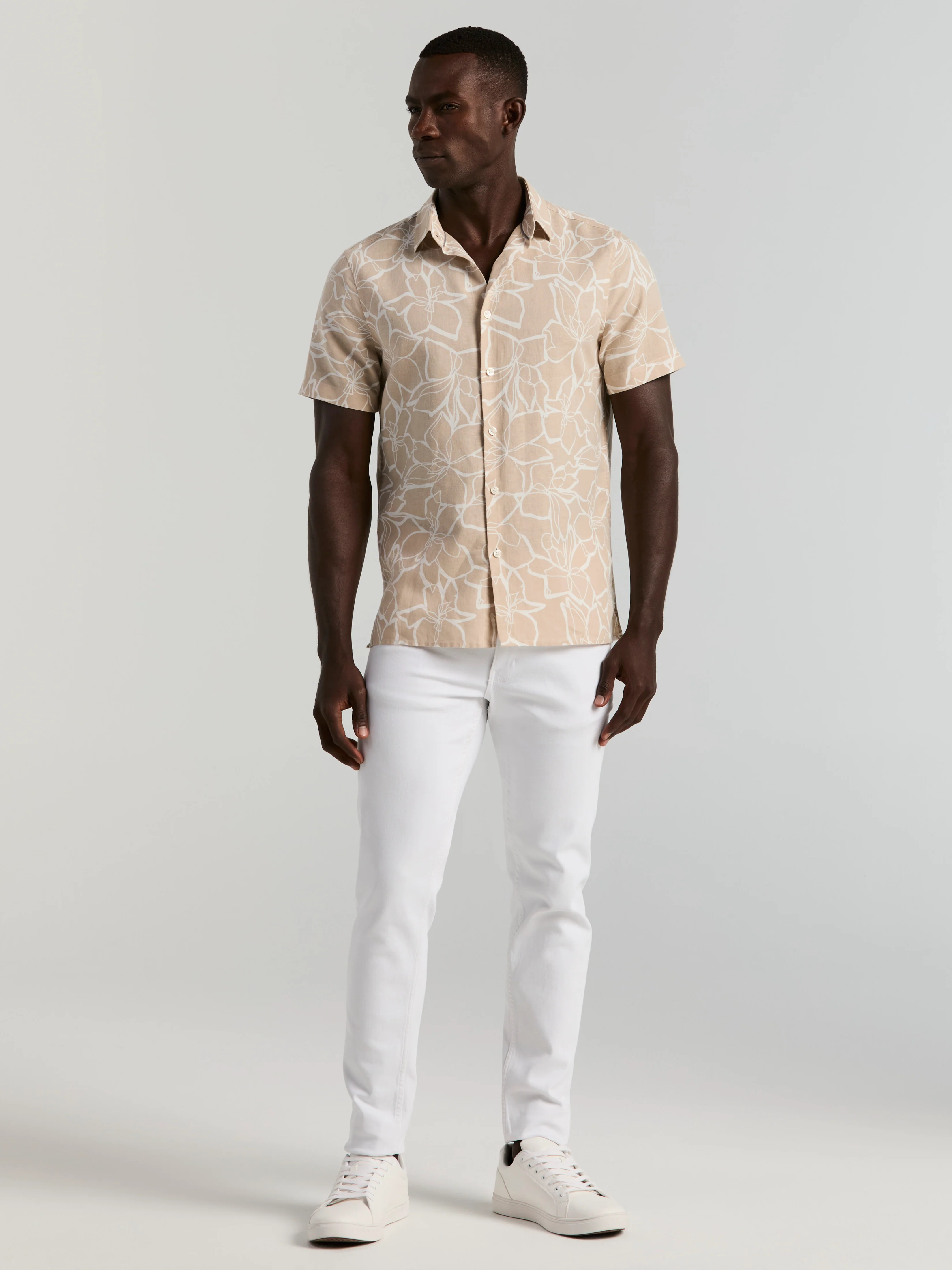 Linen Floral Print Shirt - Image 4
