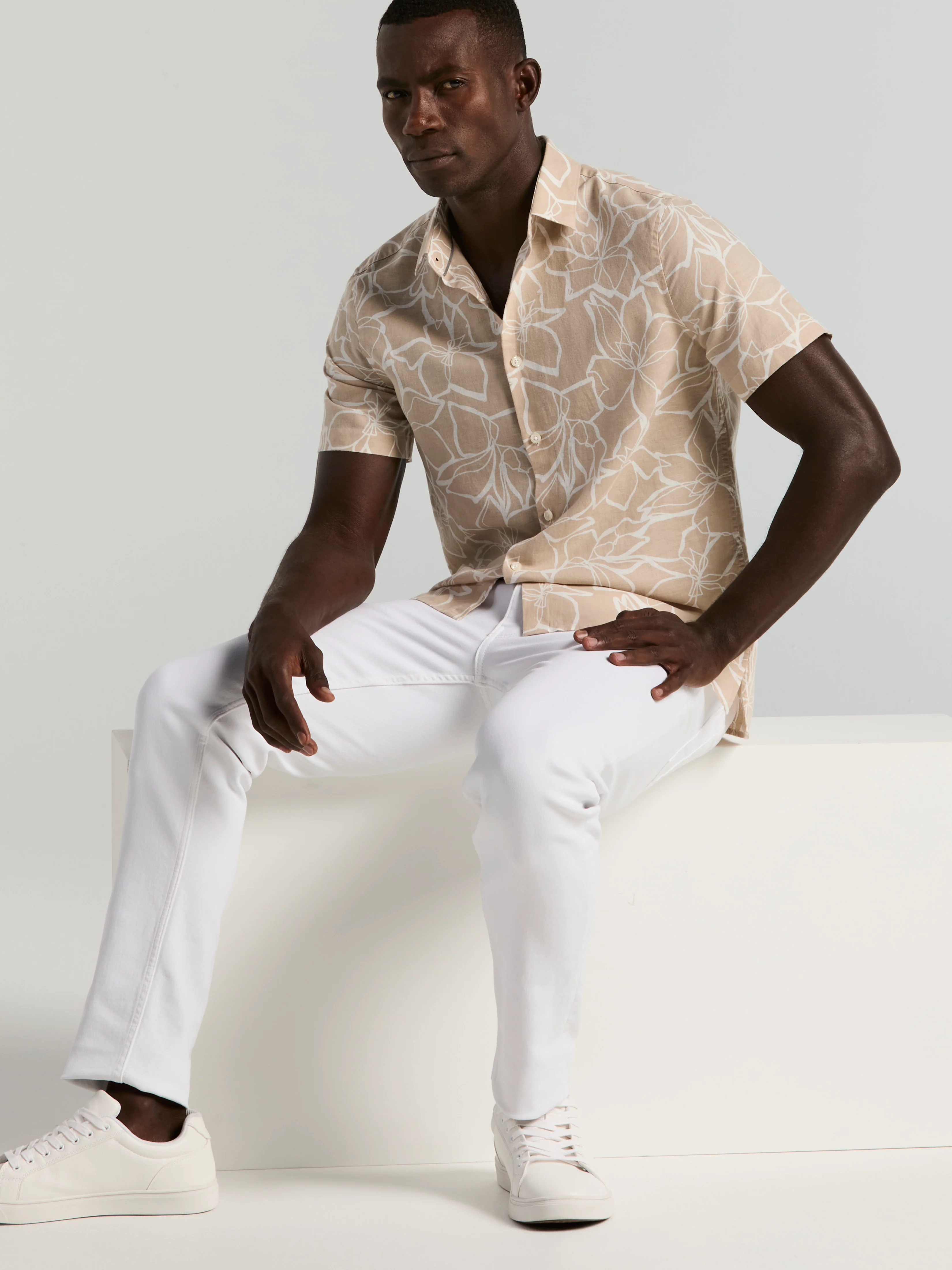 Linen Floral Print Shirt - Image 5