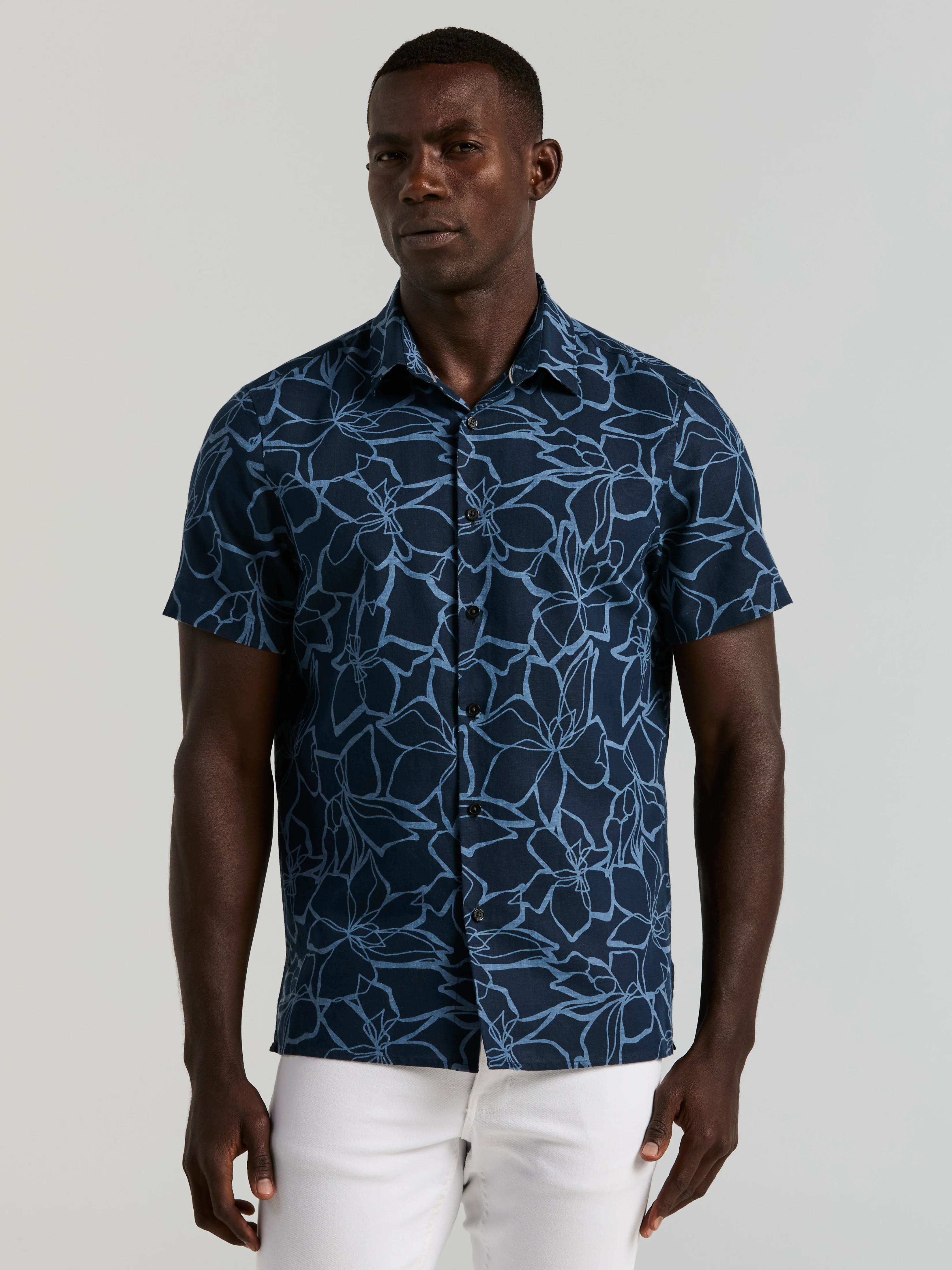 Linen Floral Print Shirt - Image 6