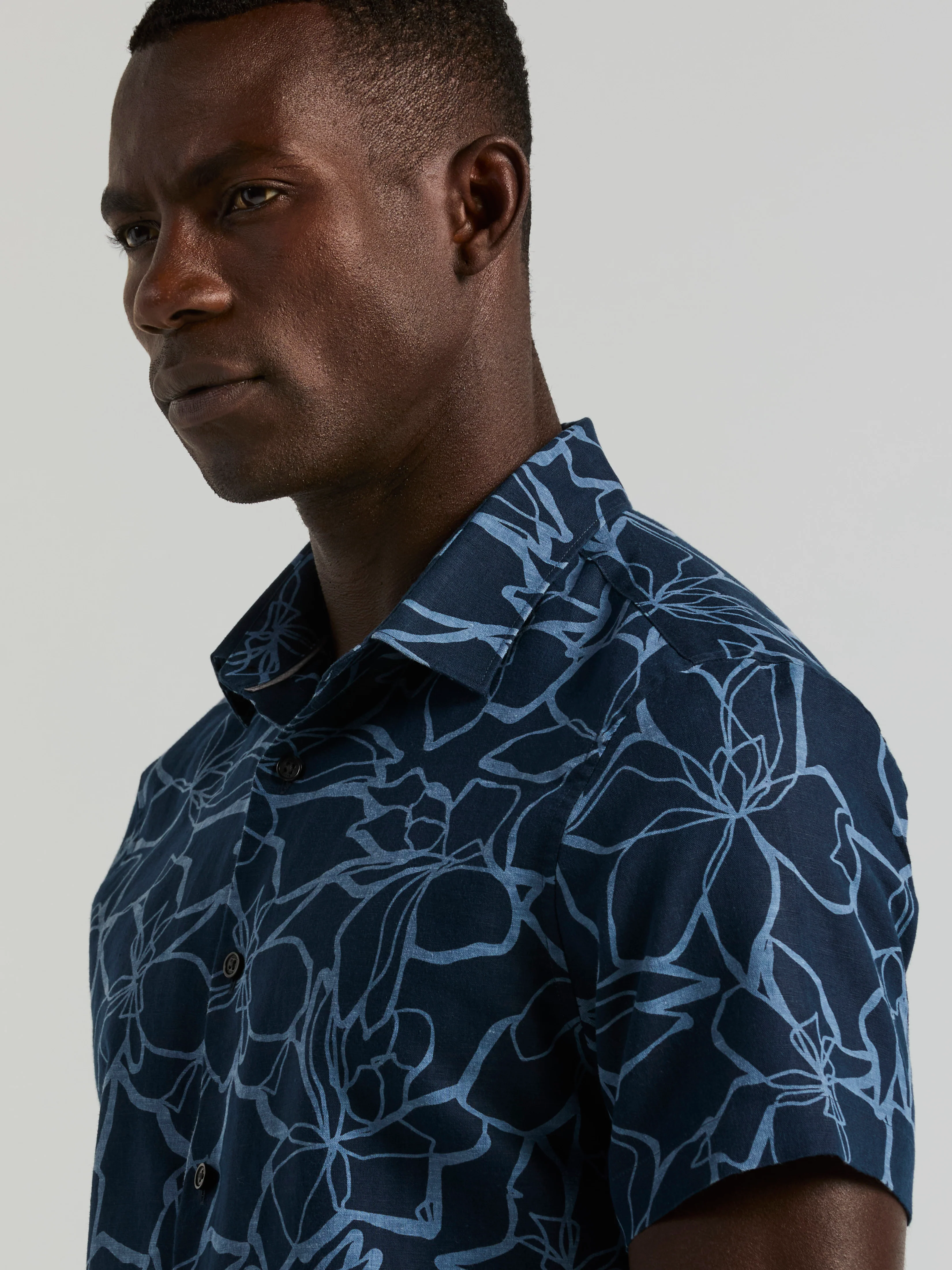 Linen Floral Print Shirt - Image 7