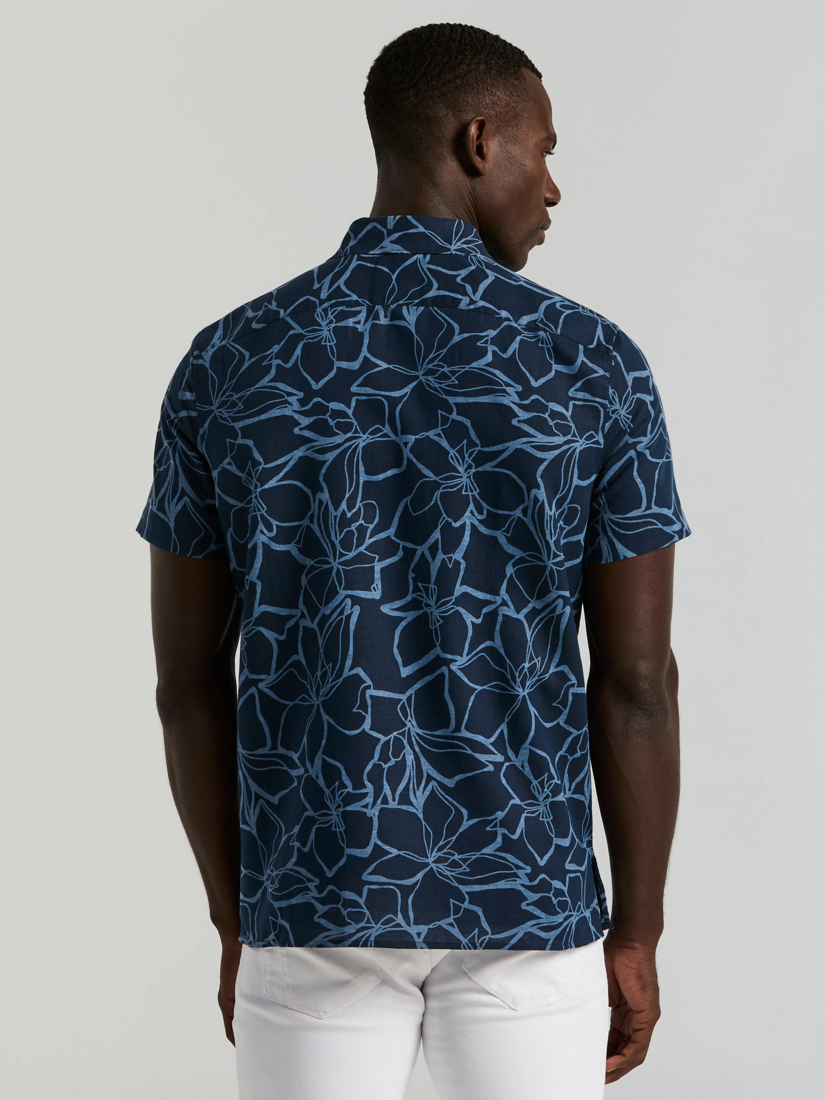Linen Floral Print Shirt - Image 8