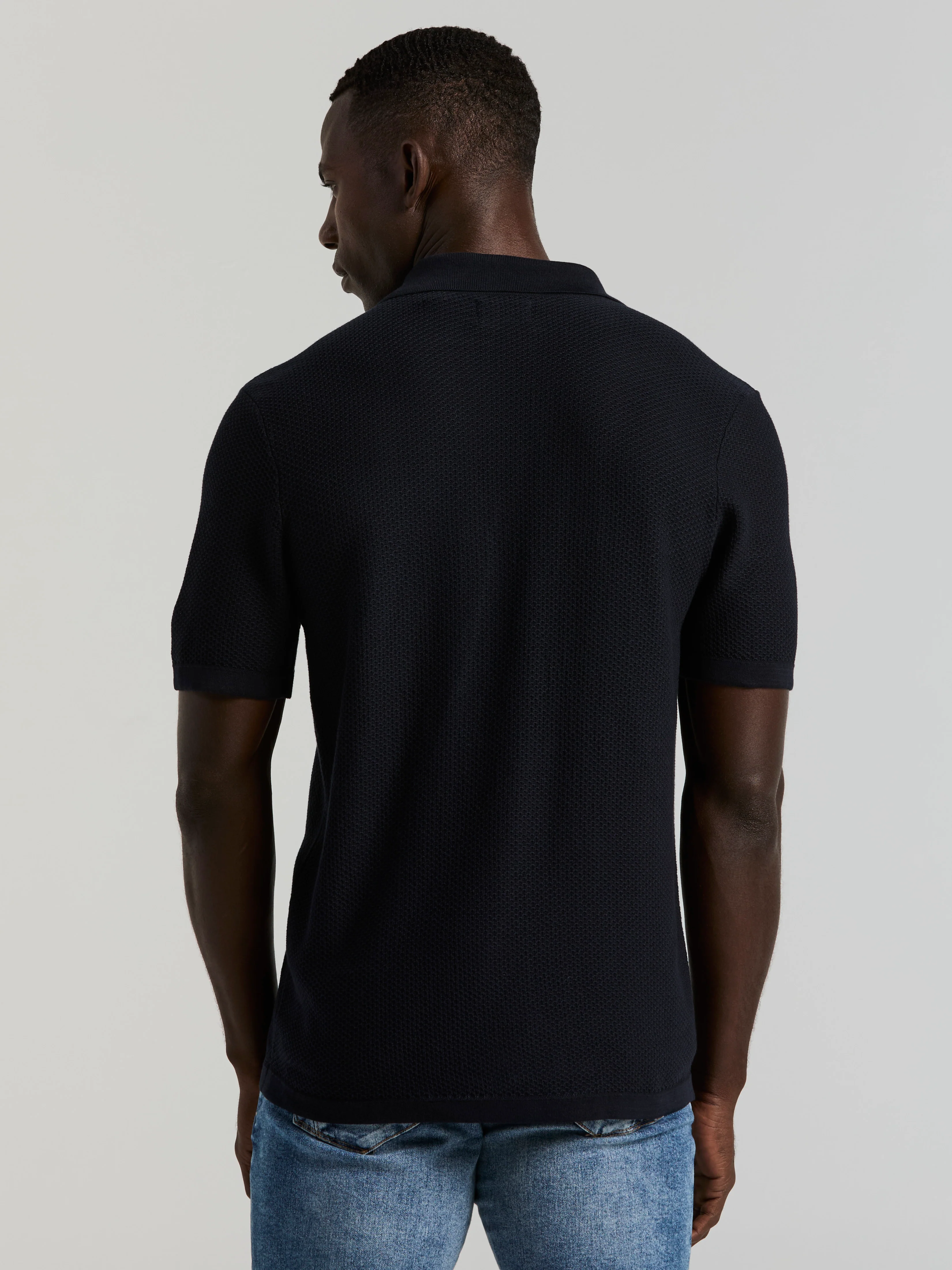 Short Sleeve Button Front Sweater - Image 3