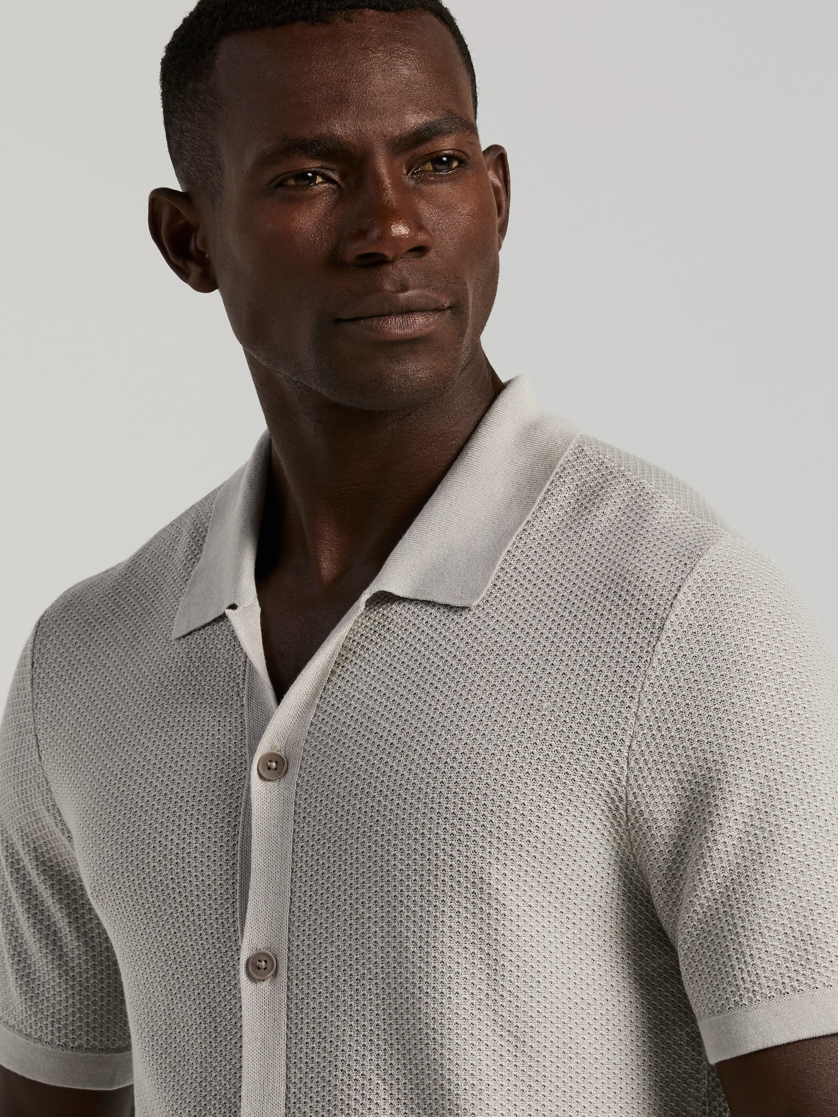 Short Sleeve Button Front Sweater - Image 3