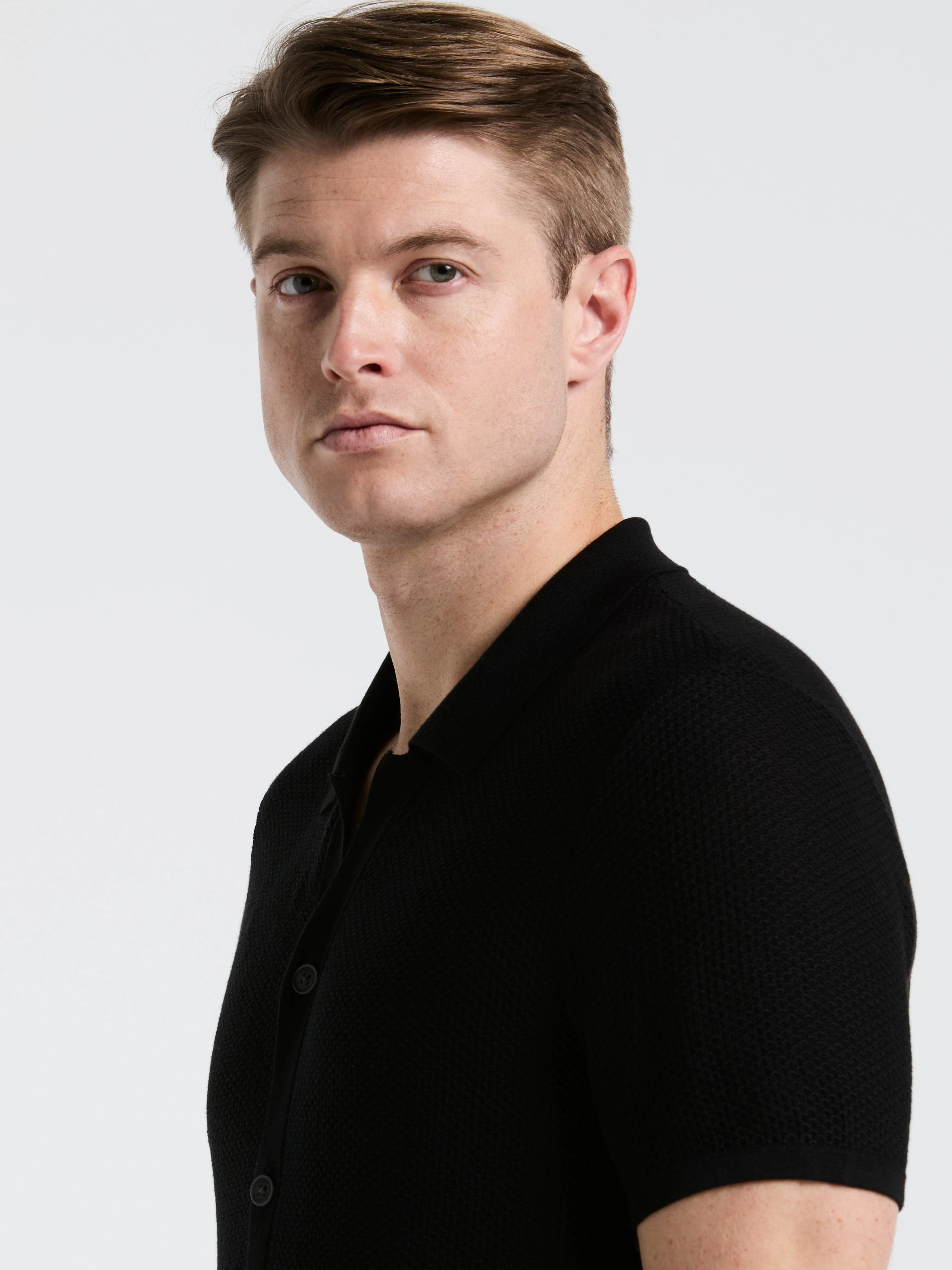 Short Sleeve Button Front Sweater - Image 8