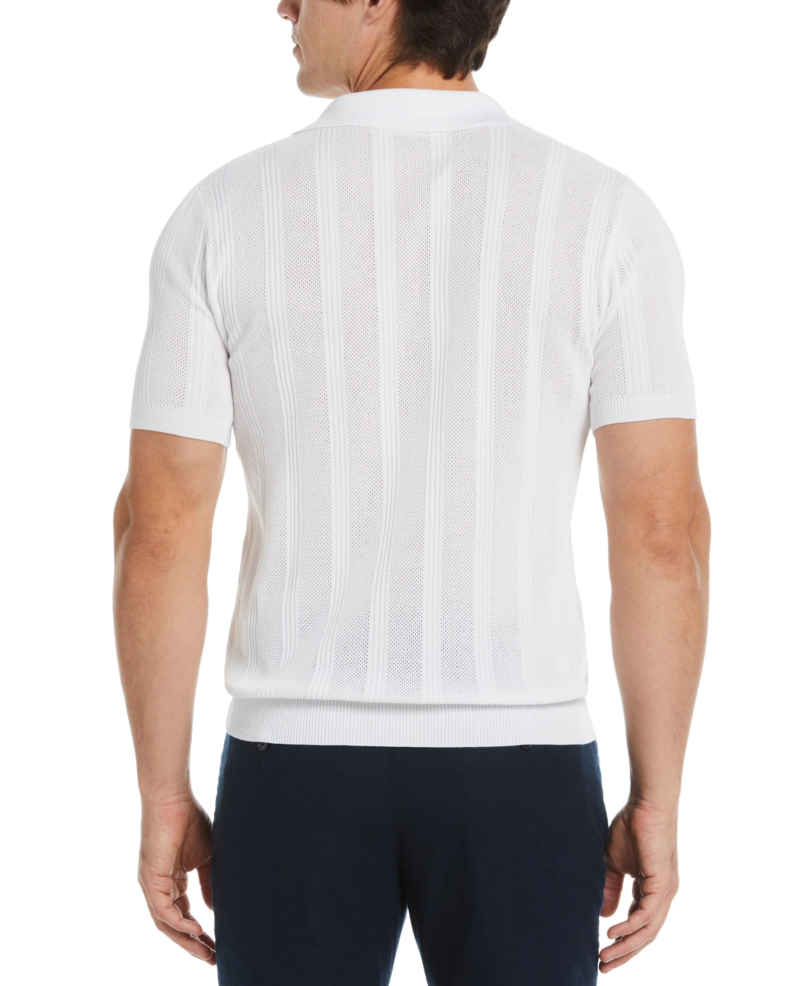 Mesh Stripe Sweater Polo - Image 2