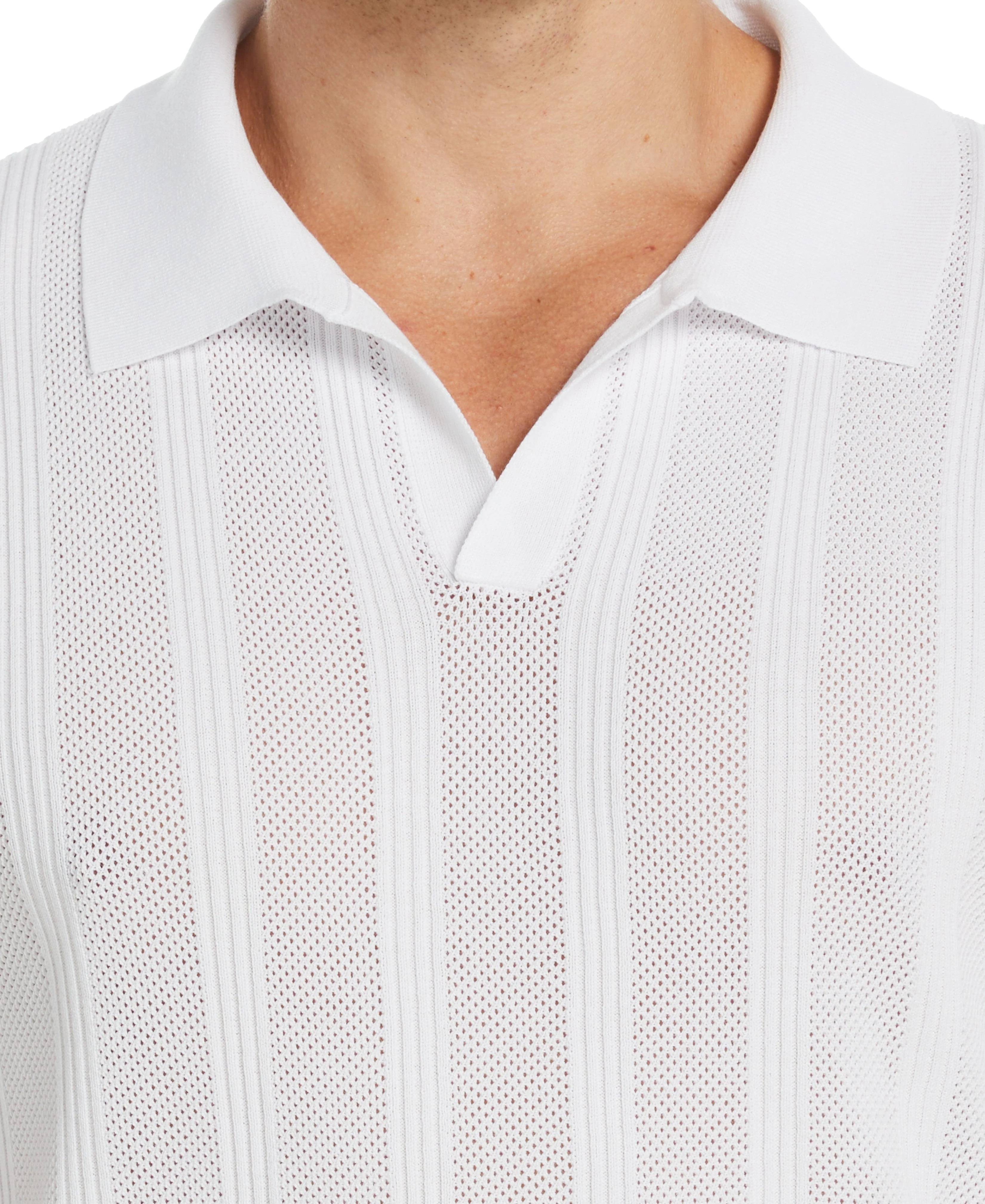 Mesh Stripe Sweater Polo - Image 3