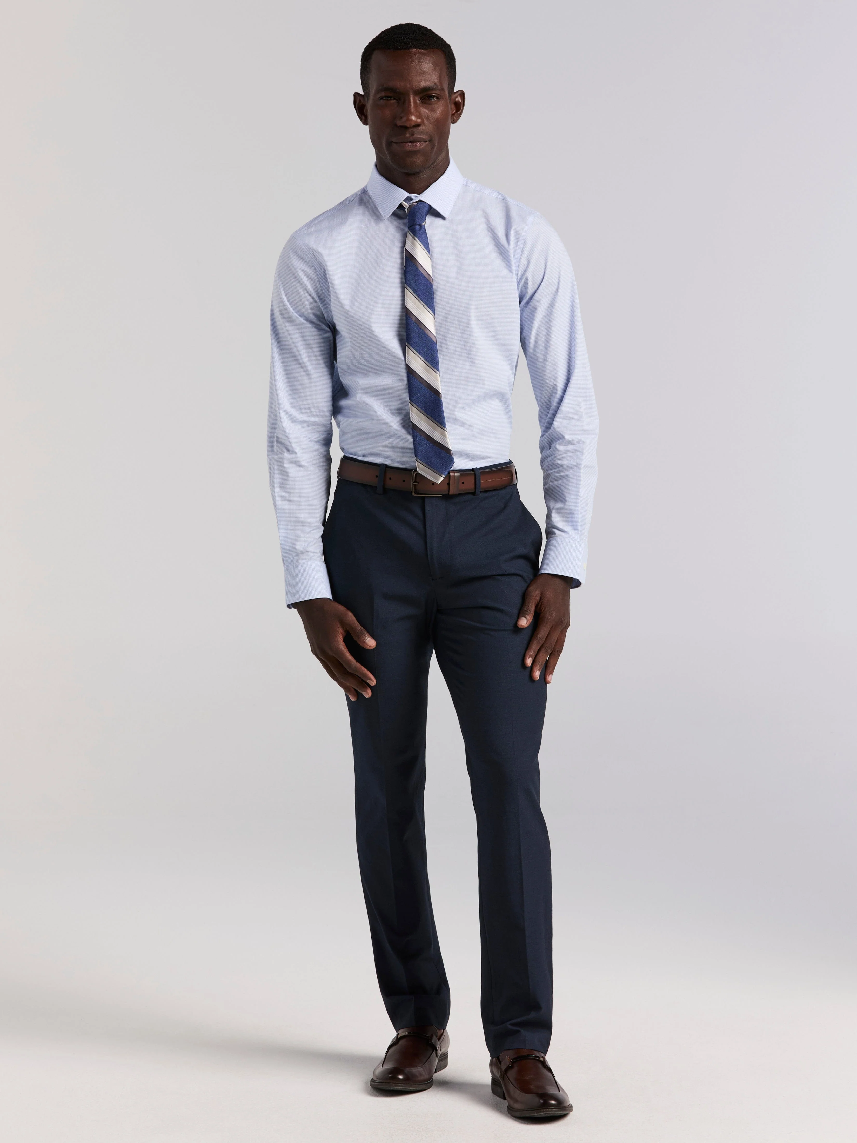 Mini Check Slim Fit Cotton Shirt - Image 4