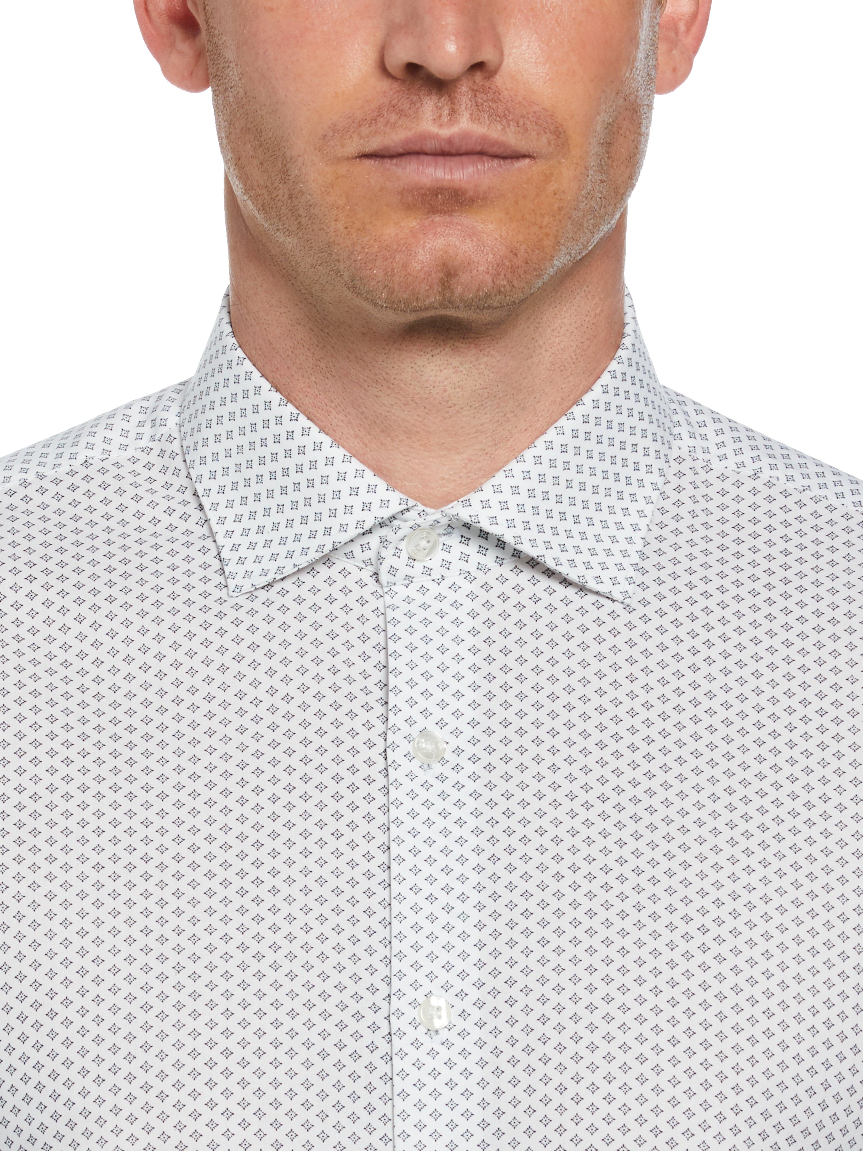 Slim Fit Button-Down Mini Geo Pattern Dress Shirt - Image 3