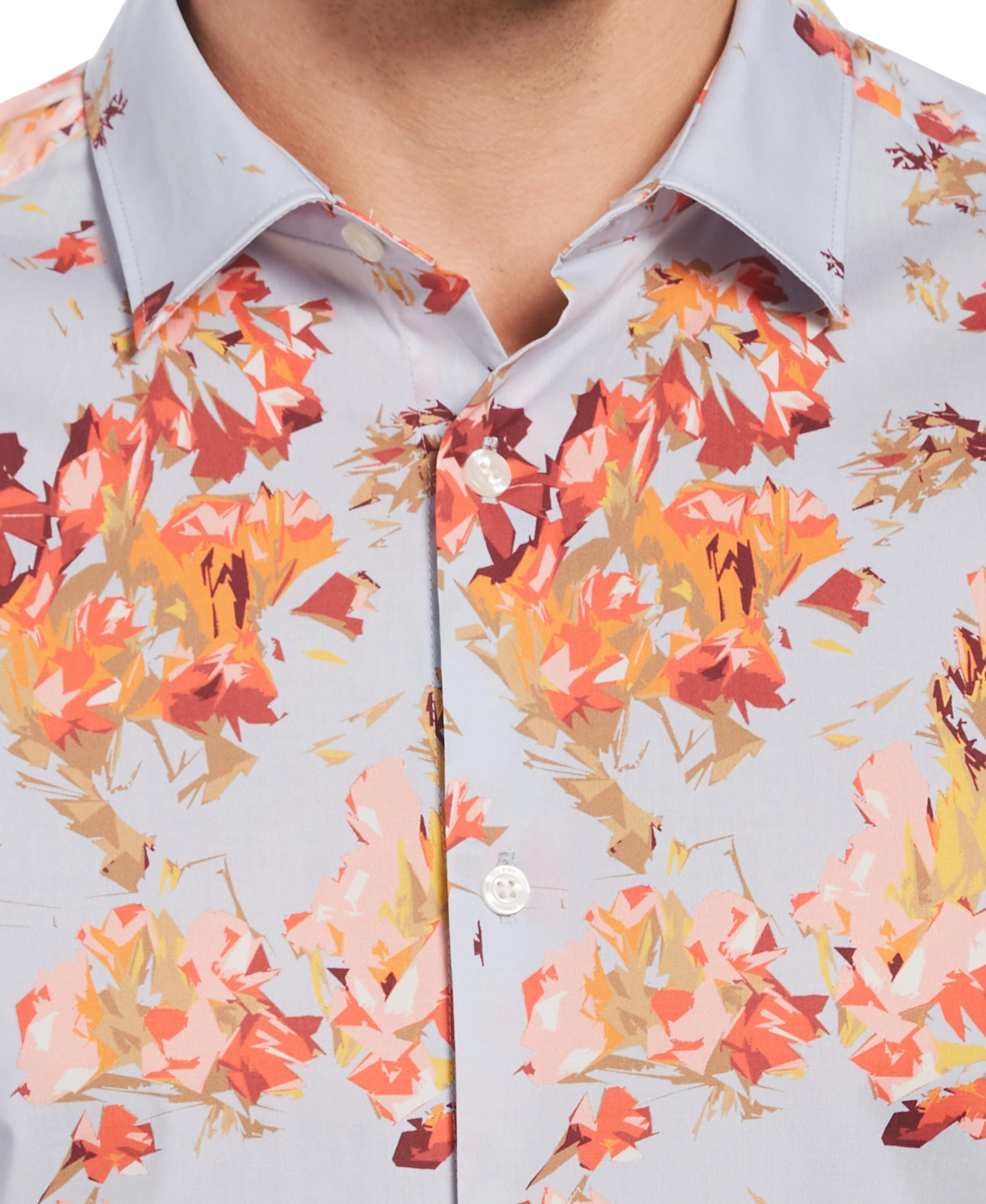 Multi-Color Floral Print Stretch Shirt - Image 3