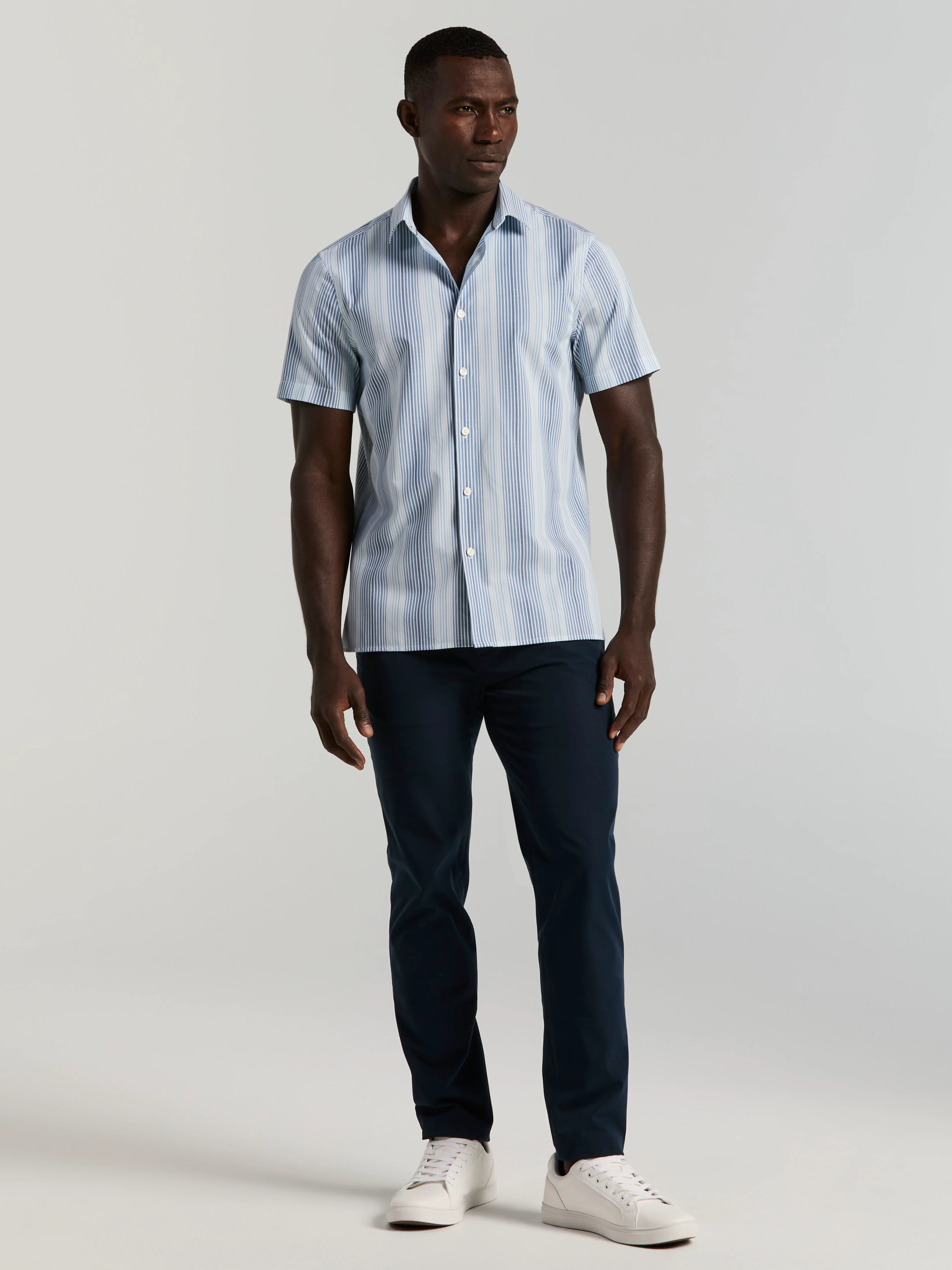Multi Tonal Vertical Stripe Shirt - Image 4
