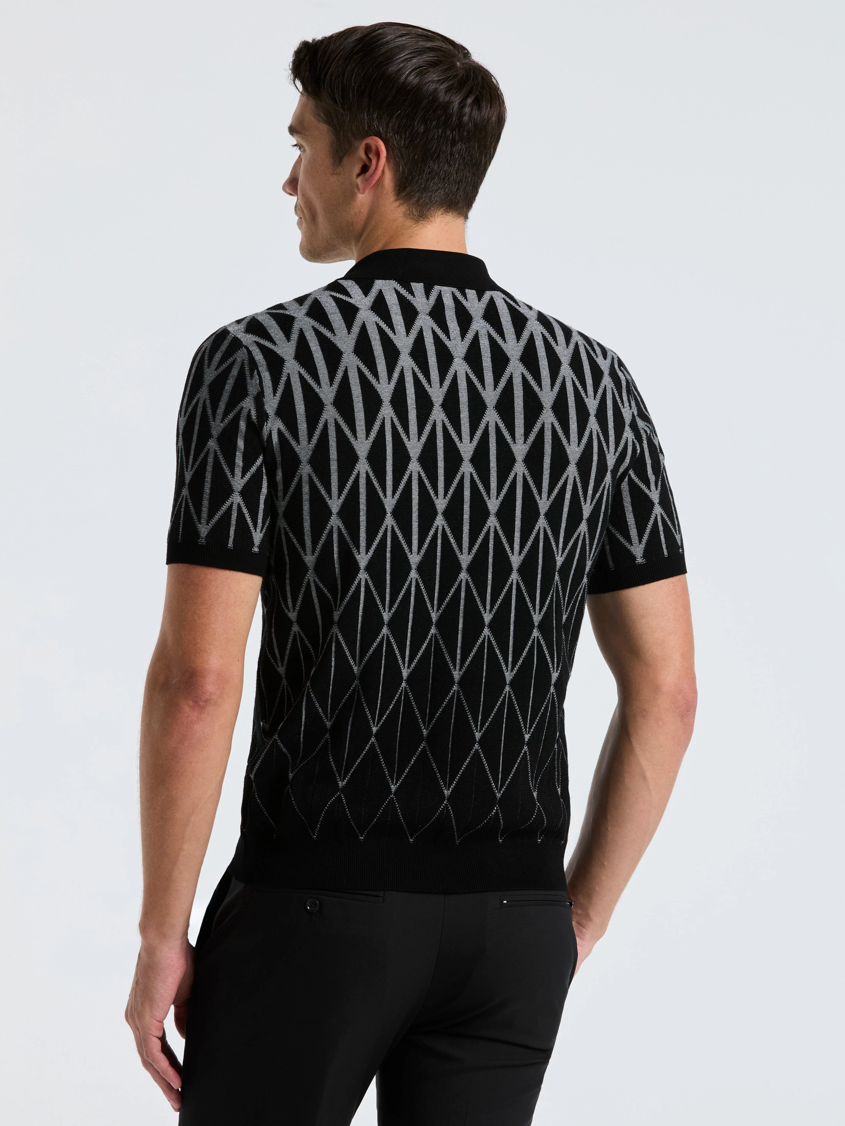 Ombre Pattern Polo Sweater - Image 2