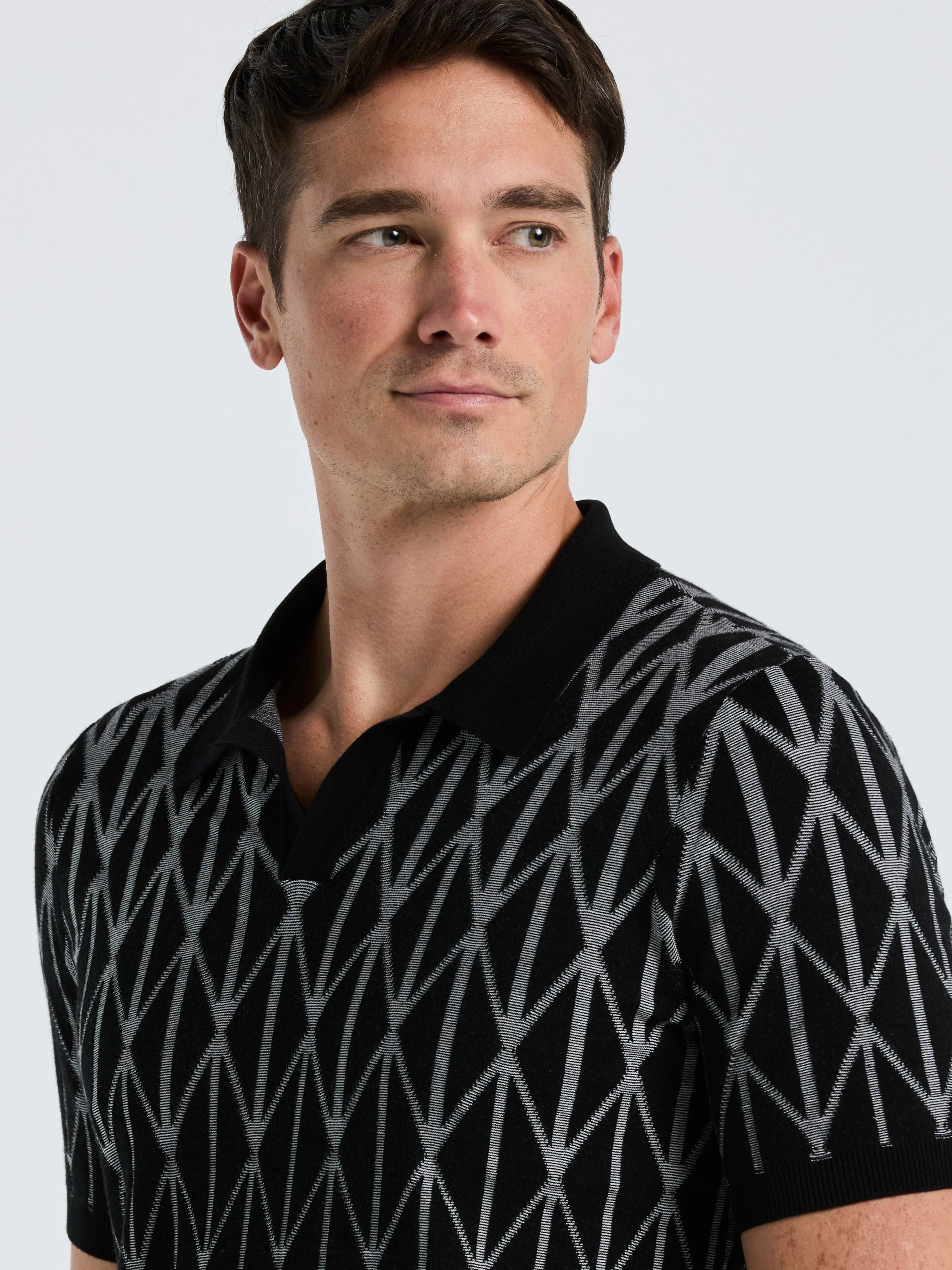 Ombre Pattern Polo Sweater - Image 3