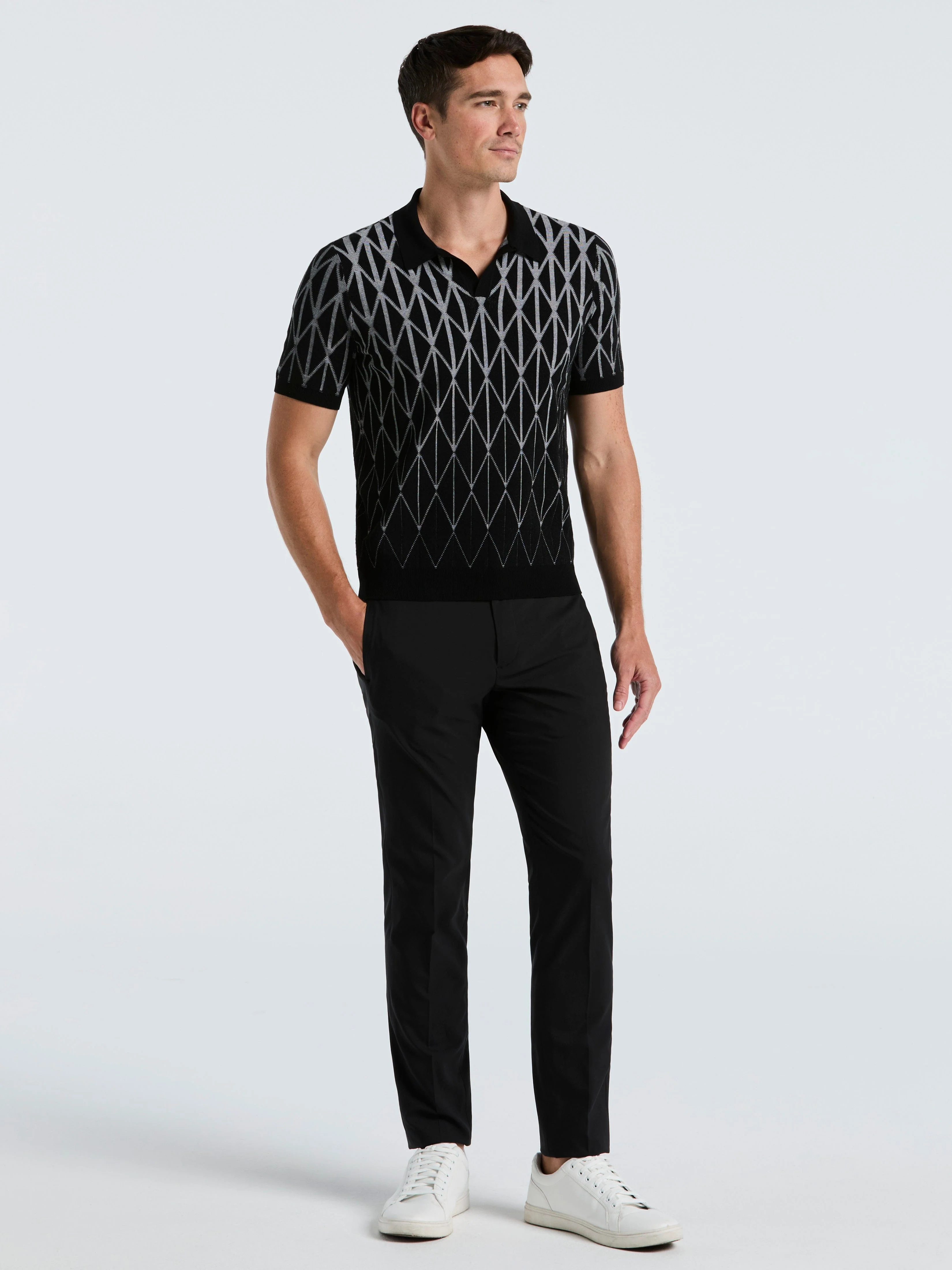 Ombre Pattern Polo Sweater - Image 4