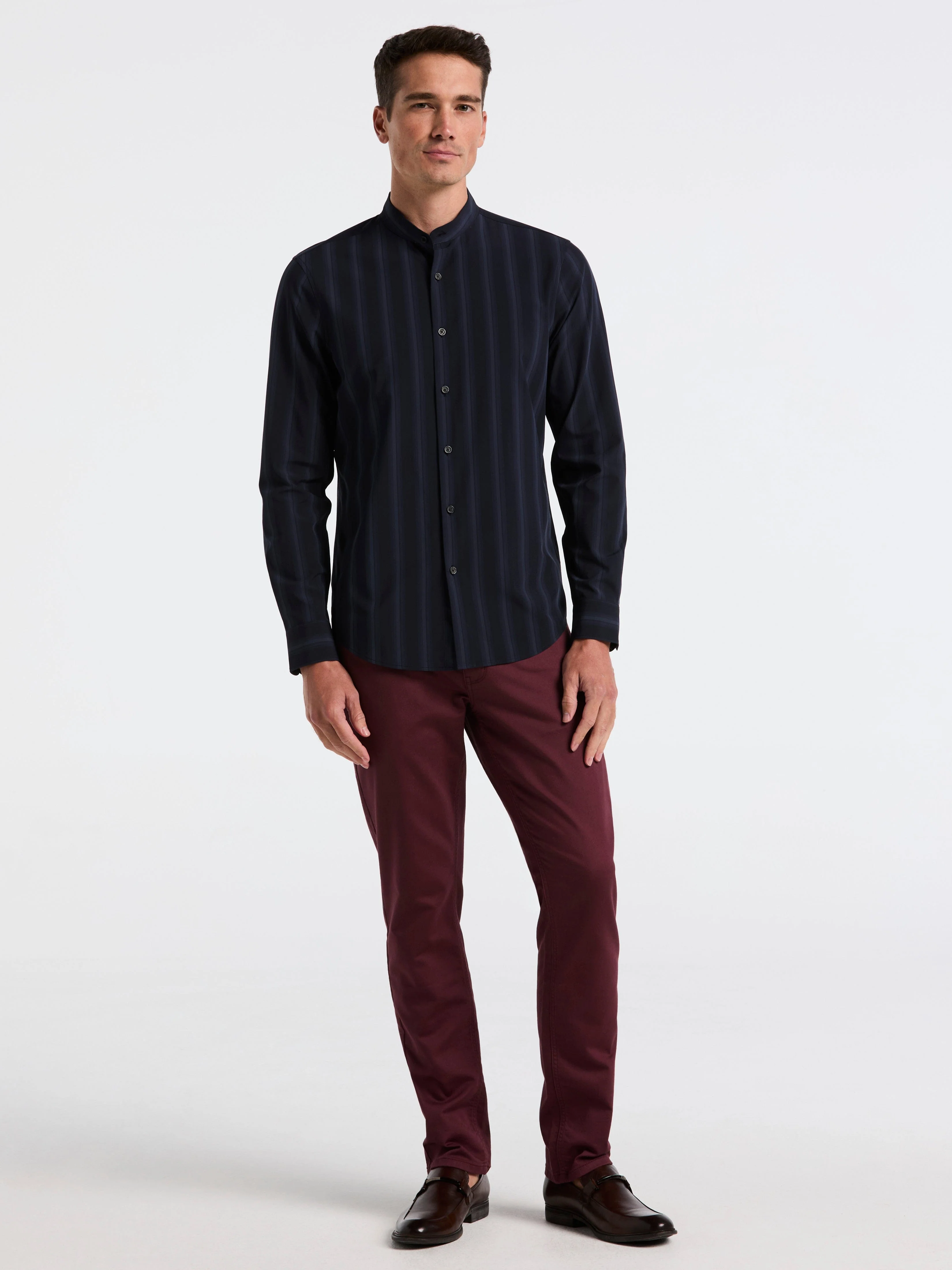 Ombre Stripe Slim Fit Long Sleeve Shirt - Image 3