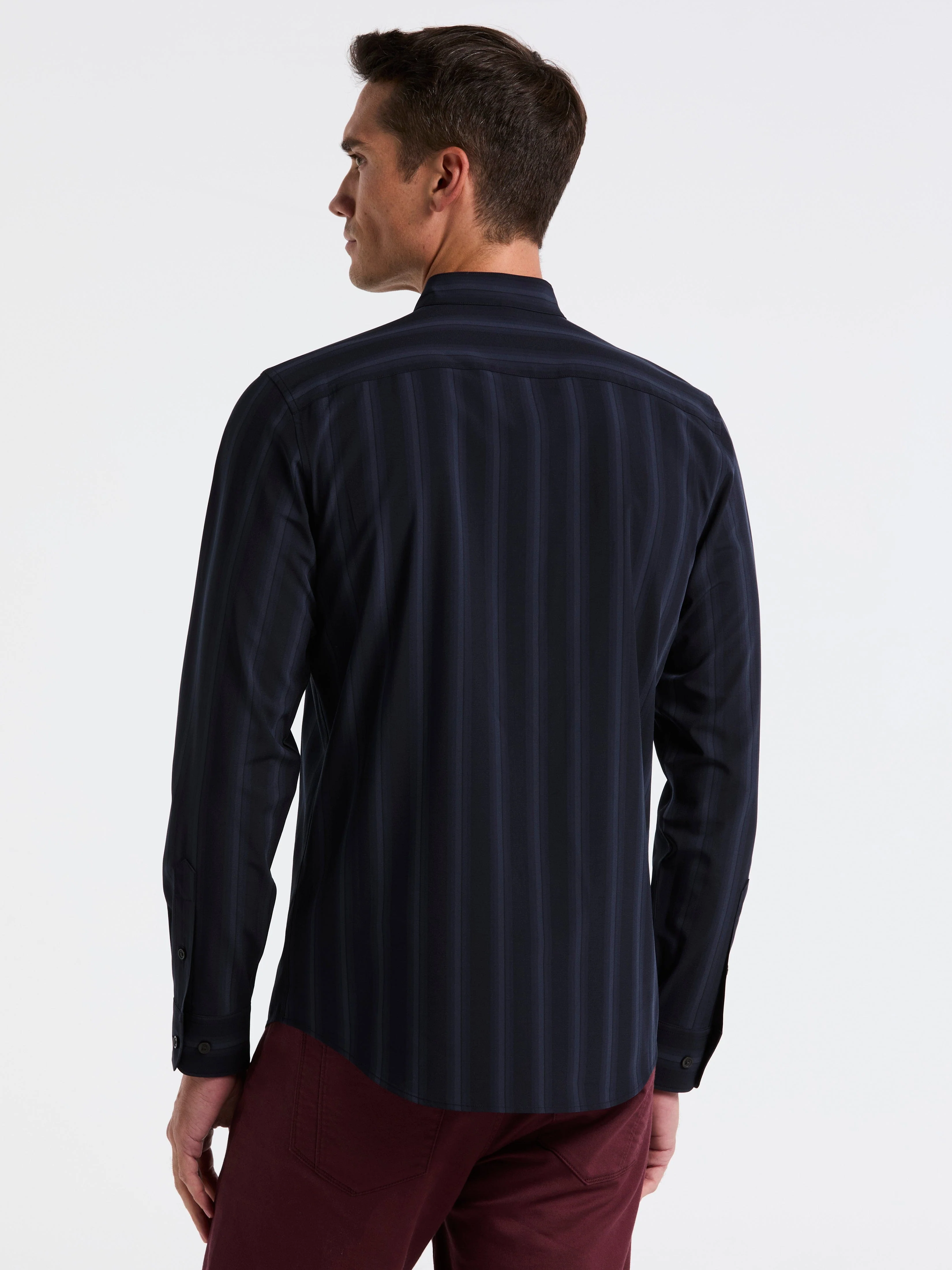 Ombre Stripe Slim Fit Long Sleeve Shirt - Image 4