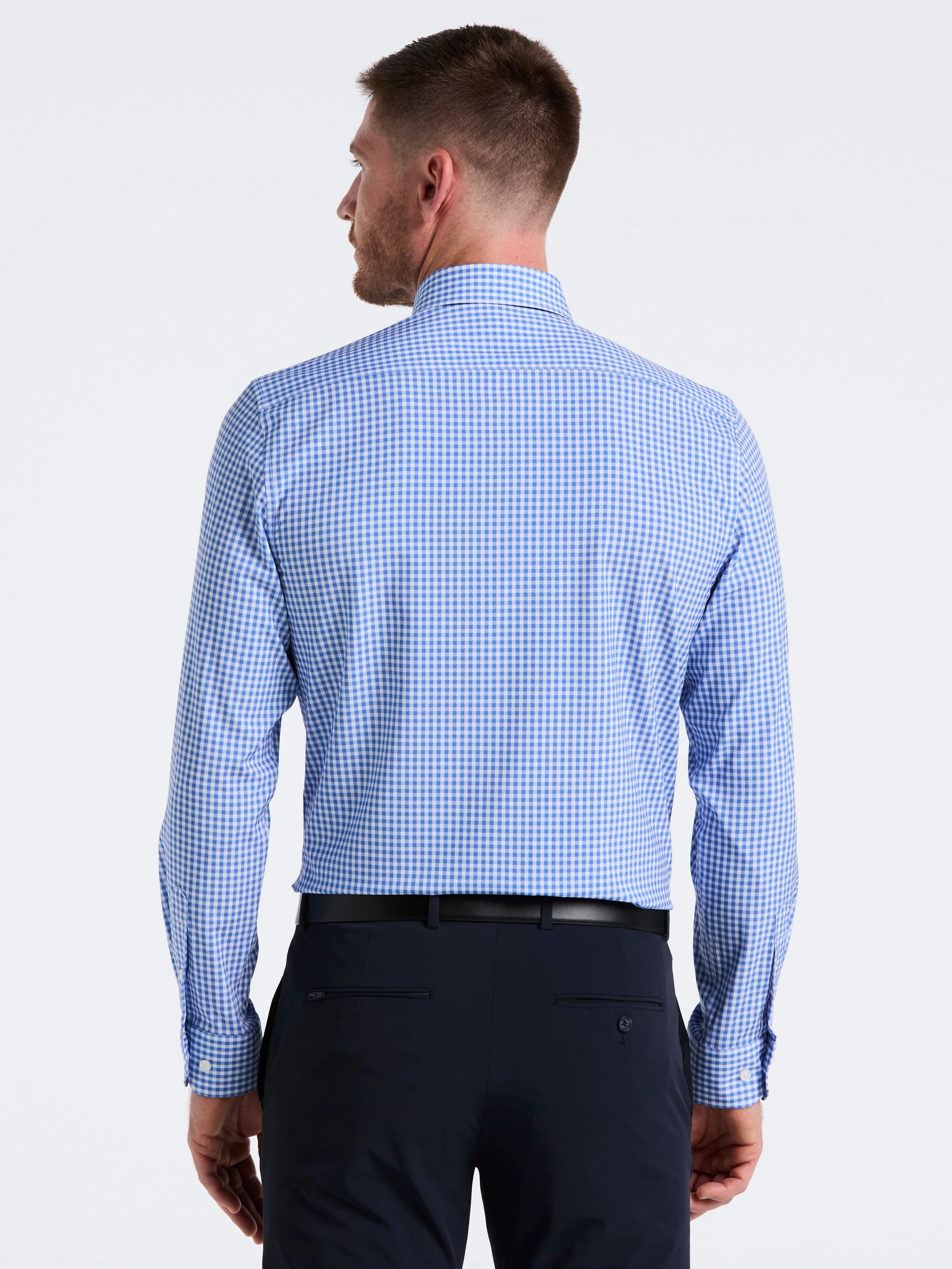 Performance Tech Gingham Print Dress Shirt - Image 4
