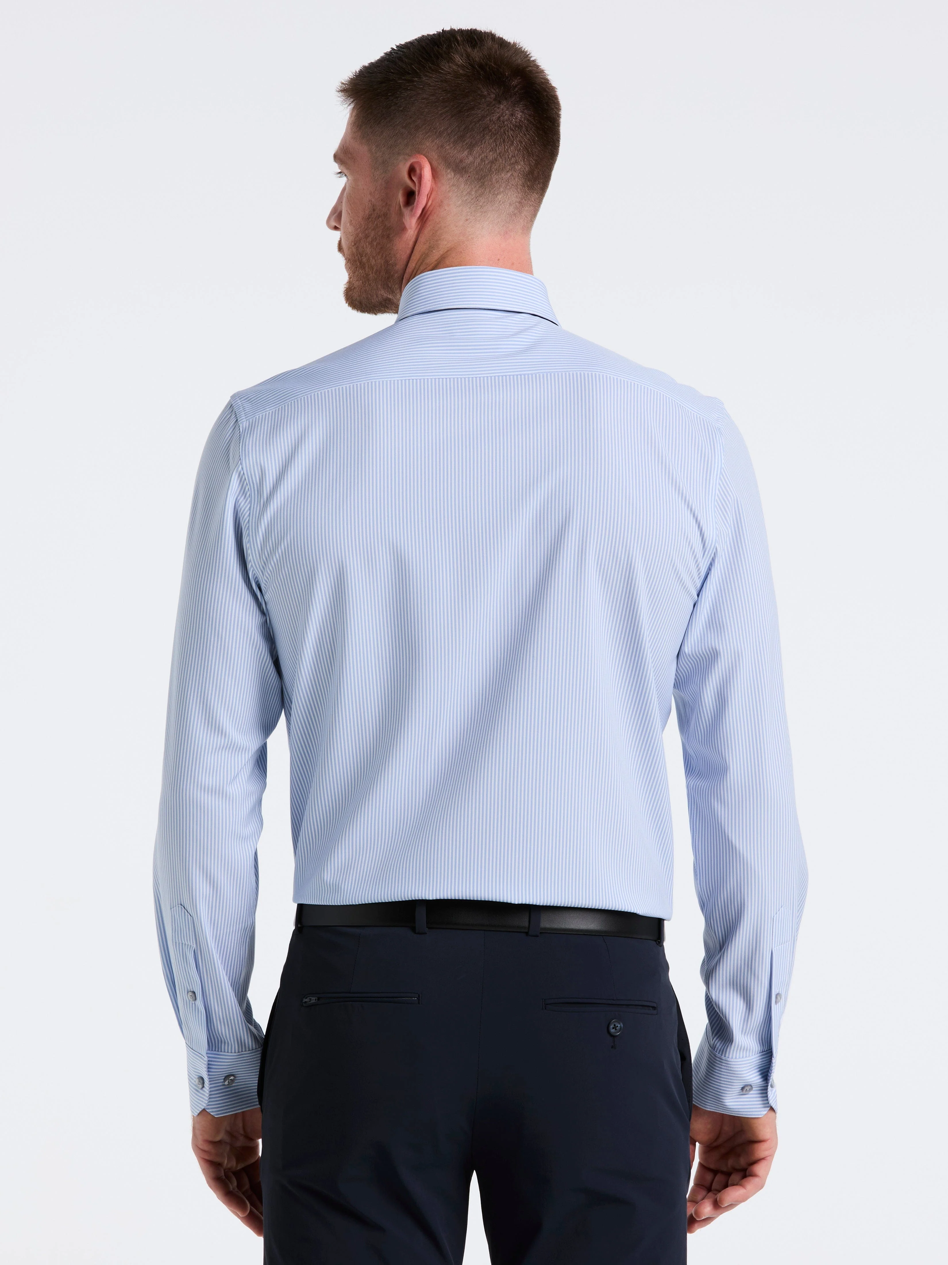 Performance Tech Striped Print Dress Shirt - Image 2