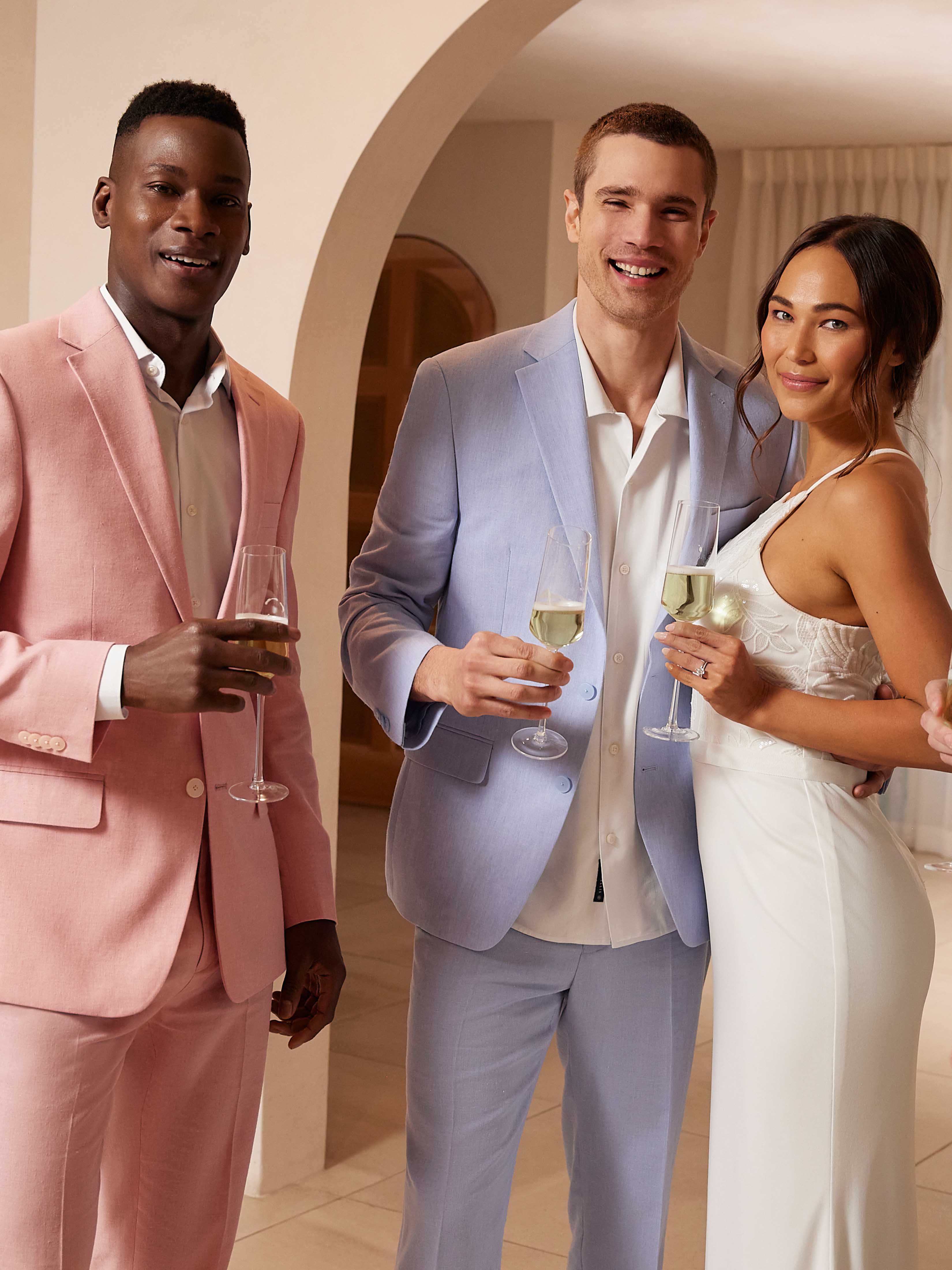 Slim Fit Linen Blend Suit Jacket - Image 7