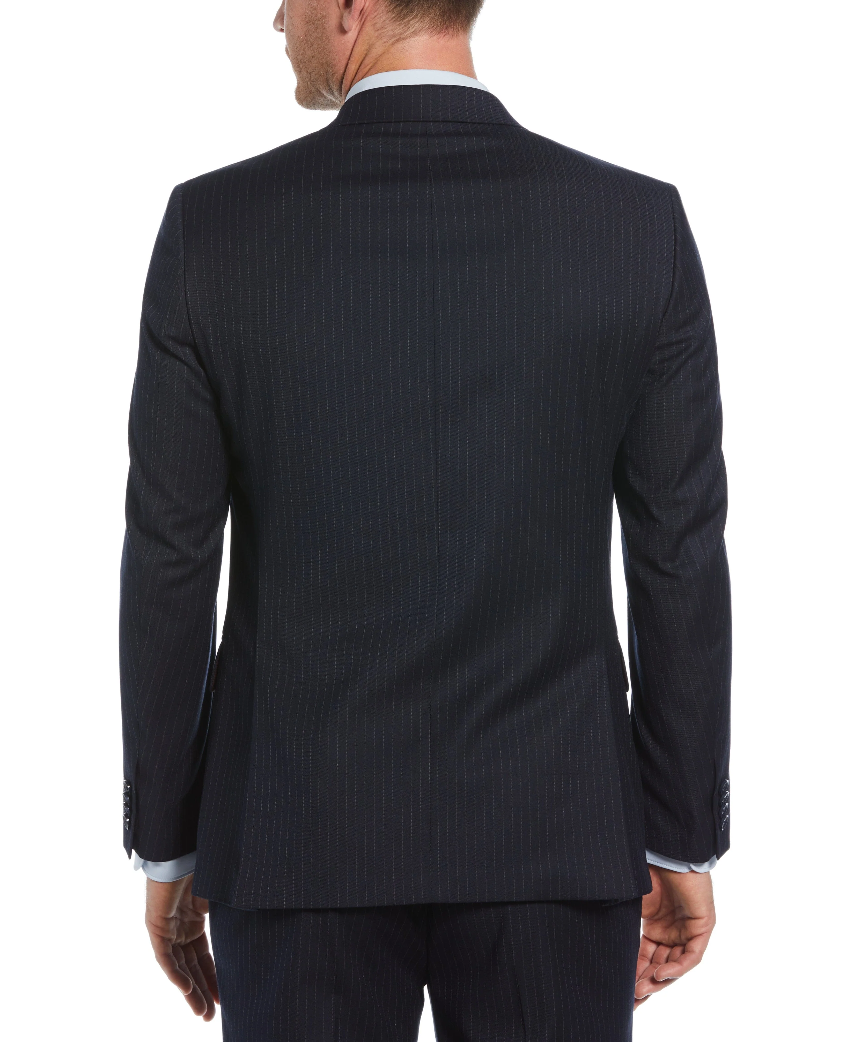 Slim Fit Pinstripe Peak Lapel Suit Jacket - Image 2